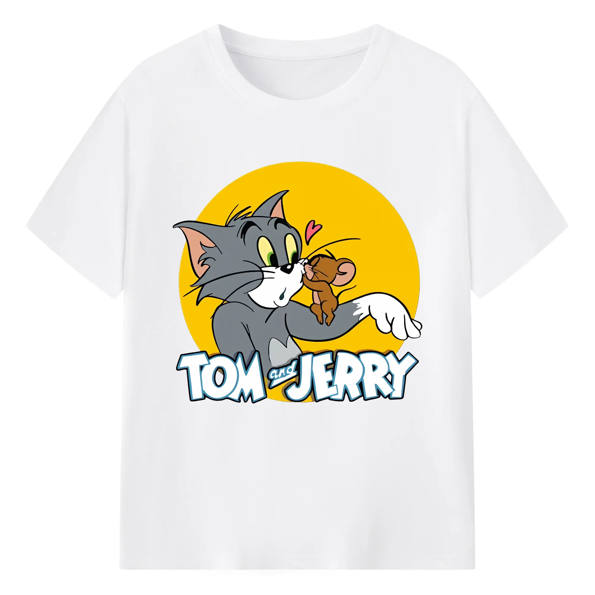 トムとジェリー グッズ トム - 綿100％ 半袖Tシャツ ・ フロントプリント ・ 快適 通気性 ・ 日常使い 散歩 スポーツ用