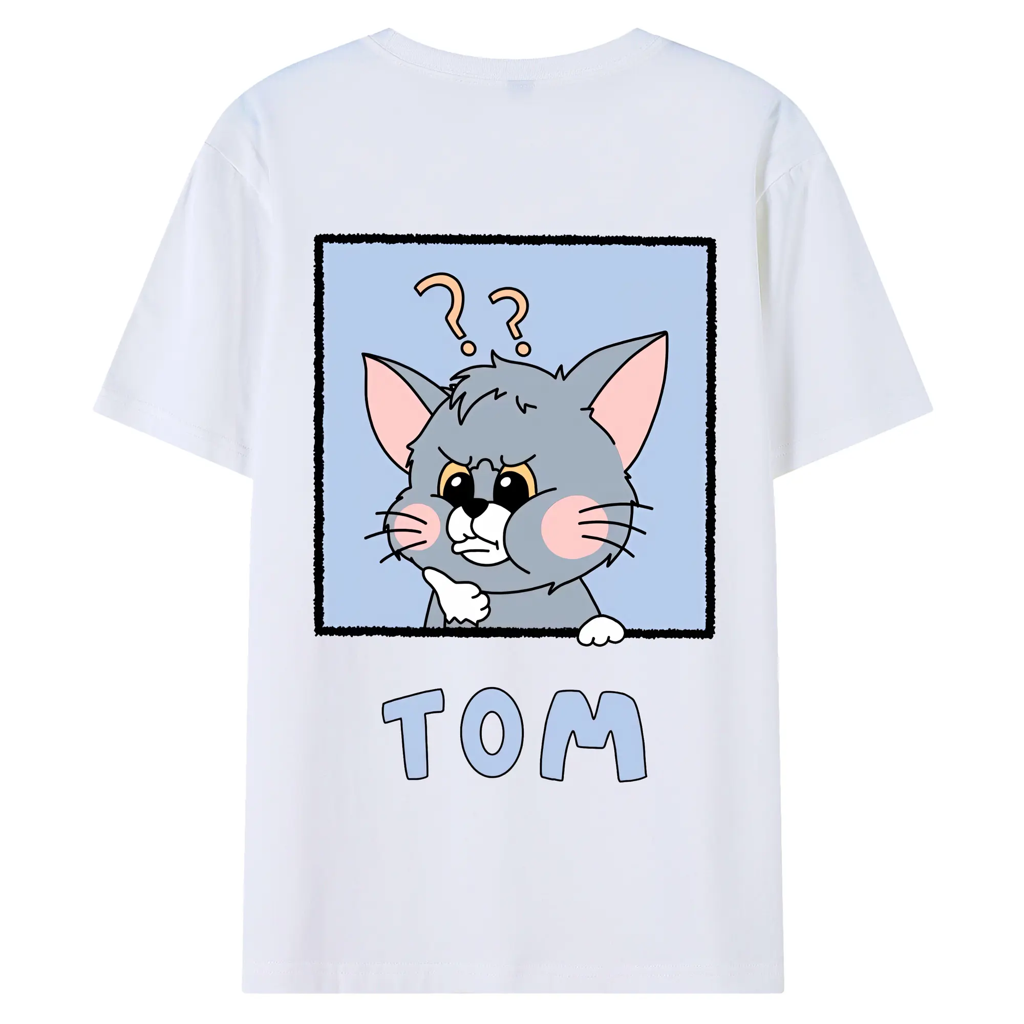 トムとジェリー グッズ トム - 綿100％ 半袖Tシャツ ・ バックプリント ・ 快適 通気性 ・ 日常使い 散歩 スポーツ用