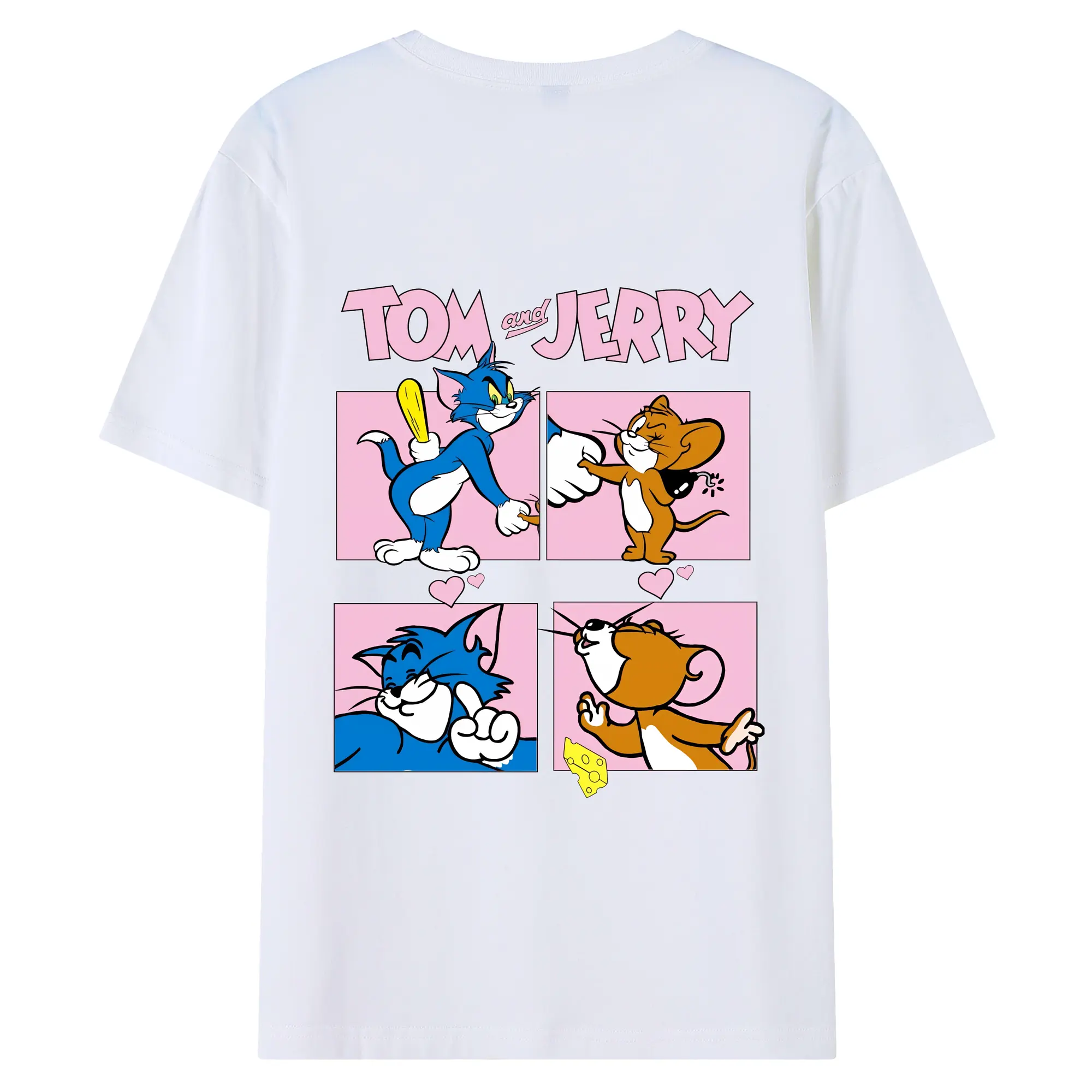 トムとジェリー グッズ トム - 綿100％ 半袖Tシャツ ・ バックプリント ・ 快適 通気性 ・ 日常使い 散歩 スポーツ用