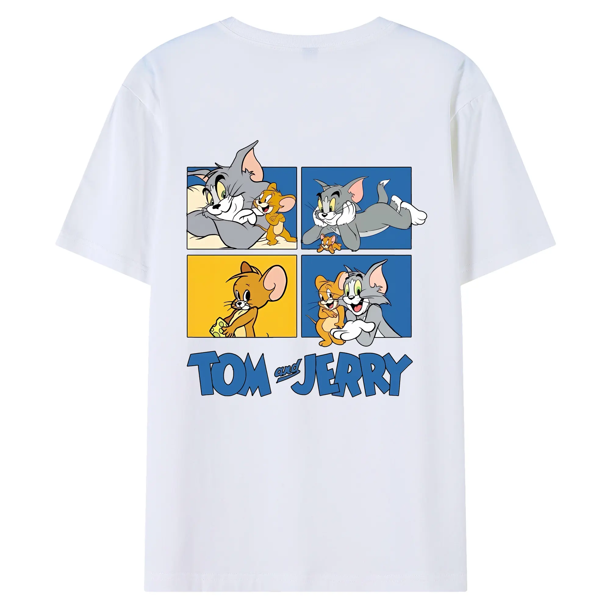 トムとジェリー グッズ トム - 綿100％ 半袖Tシャツ ・ バックプリント ・ 快適 通気性 ・ 日常使い 散歩 スポーツ用