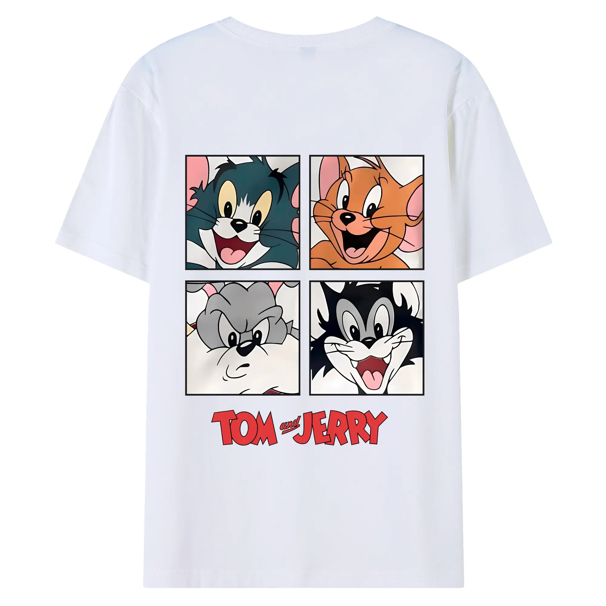 トムとジェリー グッズ トム - 綿100％ 半袖Tシャツ ・ バックプリント ・ 快適 通気性 ・ 日常使い 散歩 スポーツ用