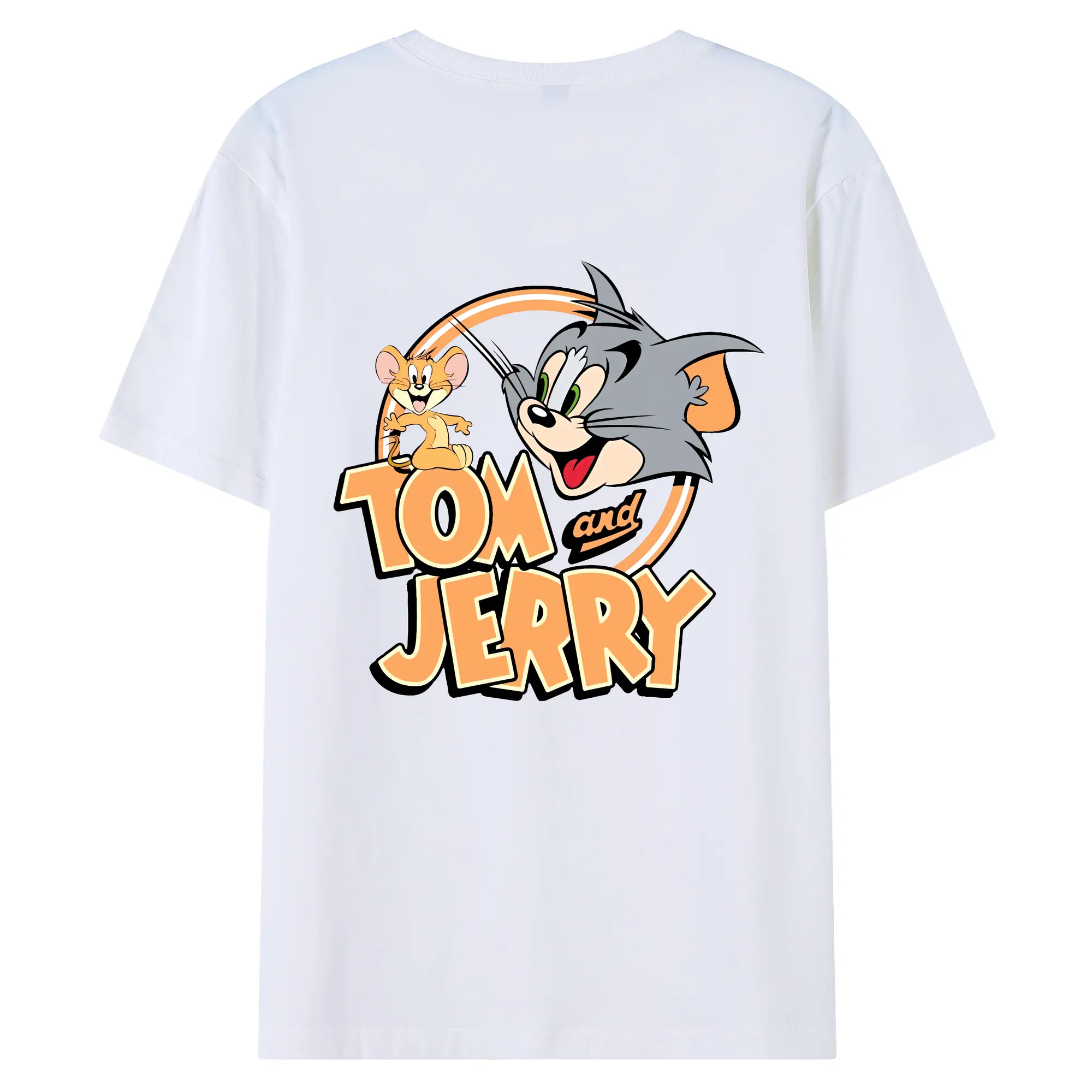 トムとジェリー グッズ トム - 綿100％ 半袖Tシャツ ・ バックプリント ・ 快適 通気性 ・ 日常使い 散歩 スポーツ用