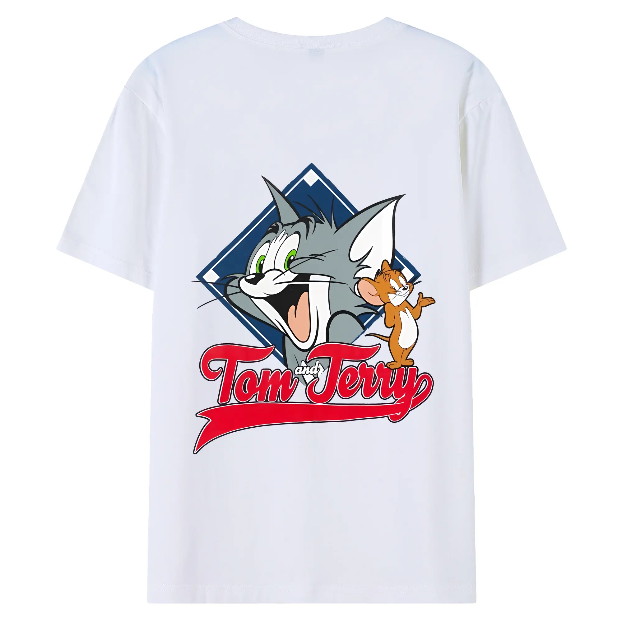 トムとジェリー グッズ トム - 綿100％ 半袖Tシャツ ・ バックプリント ・ 快適 通気性 ・ 日常使い 散歩 スポーツ用