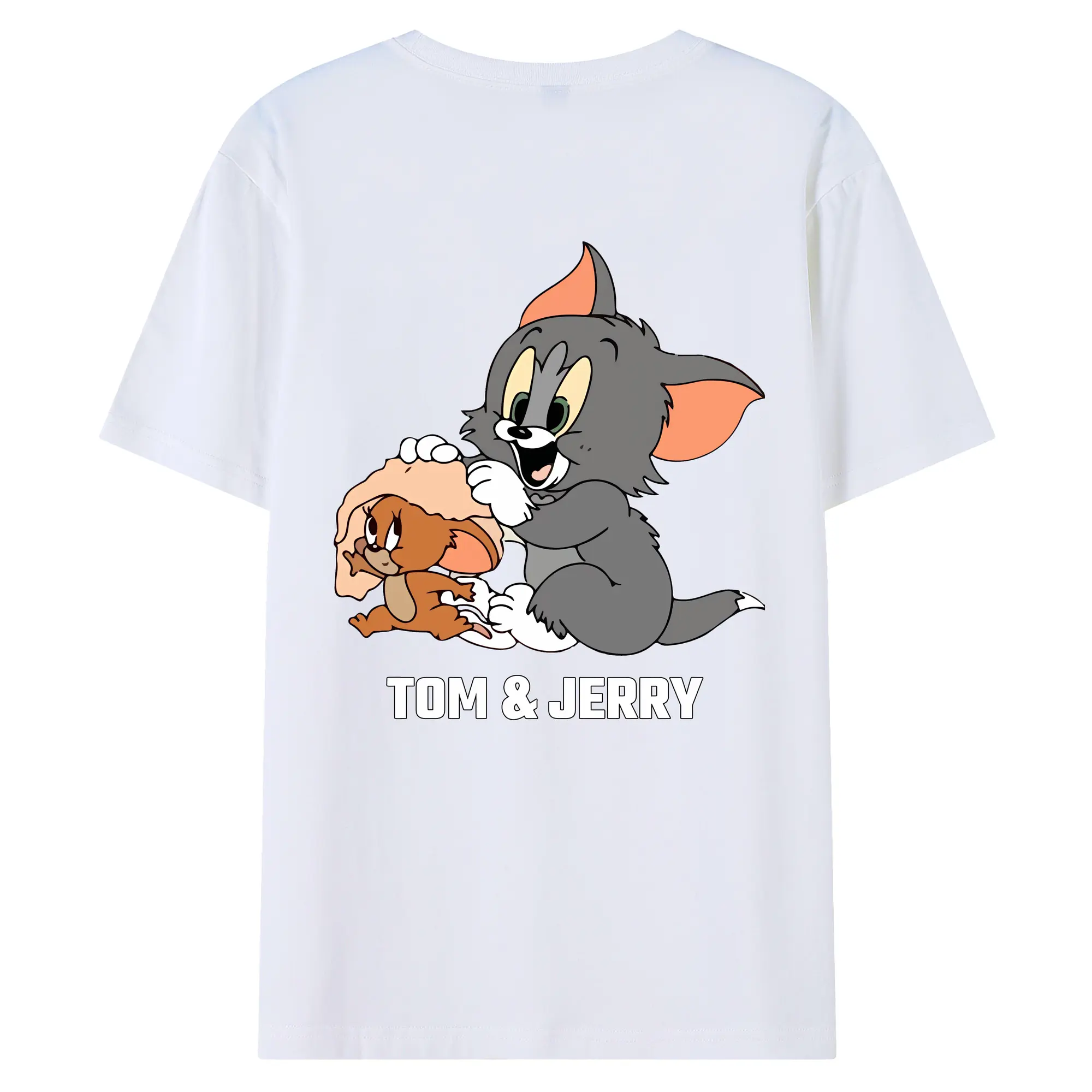 トムとジェリー グッズ トム - 綿100％ 半袖Tシャツ ・ バックプリント ・ 快適 通気性 ・ 日常使い 散歩 スポーツ用