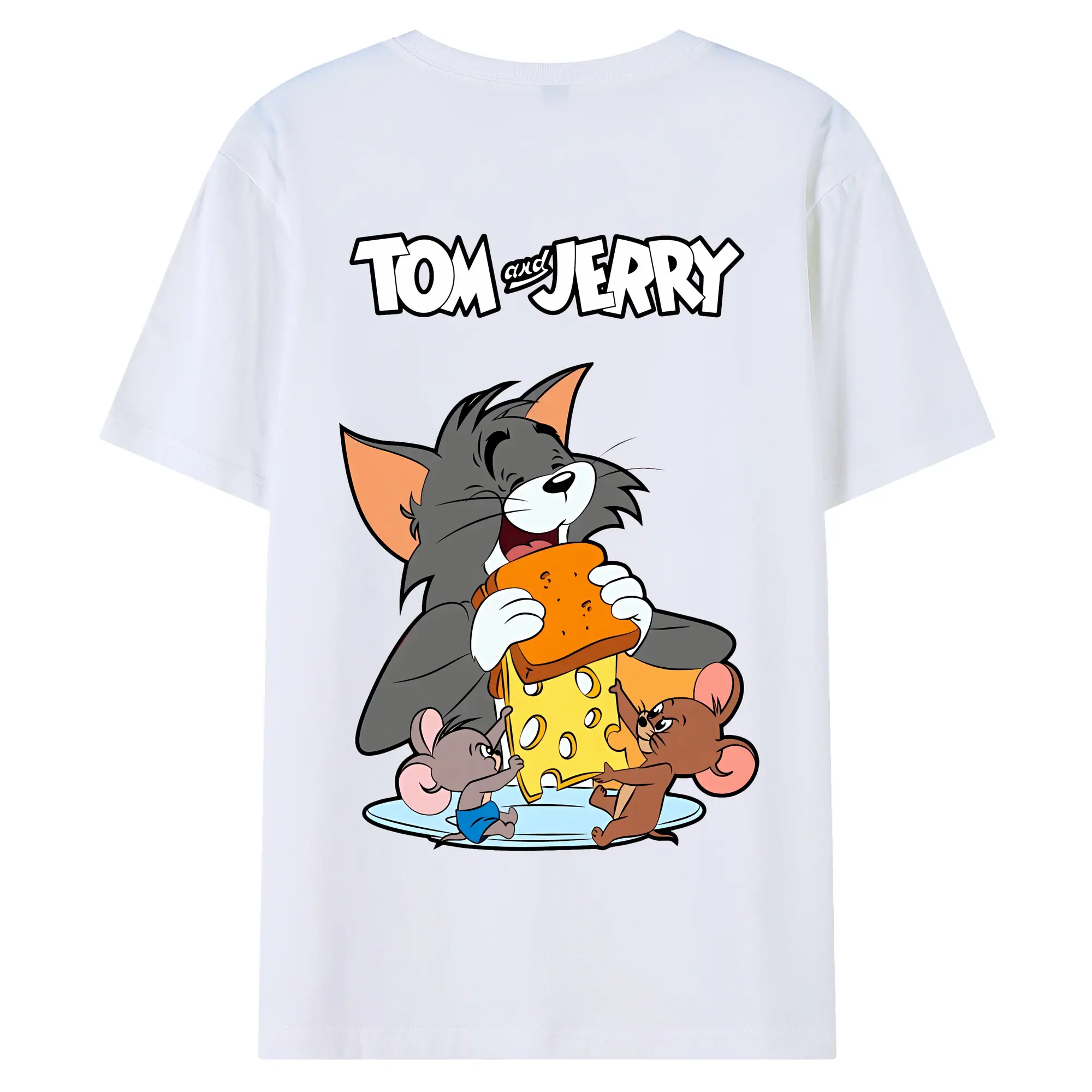トムとジェリー グッズ トム - 綿100％ 半袖Tシャツ ・ バックプリント ・ 快適 通気性 ・ 日常使い 散歩 スポーツ用