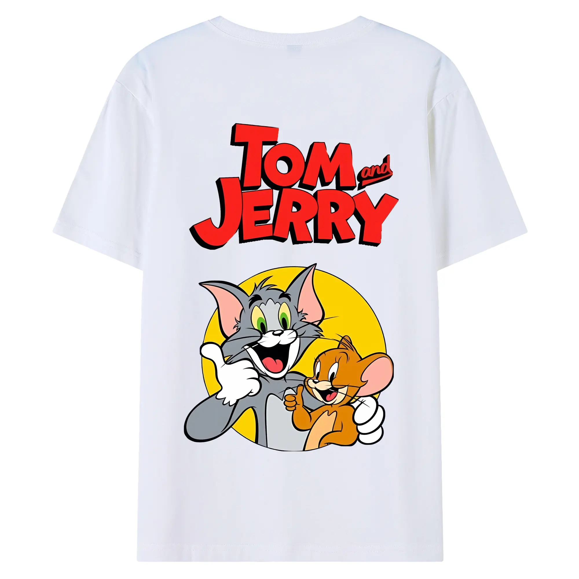 トムとジェリー グッズ トム - 綿100％ 半袖Tシャツ ・ バックプリント ・ 快適 通気性 ・ 日常使い 散歩 スポーツ用