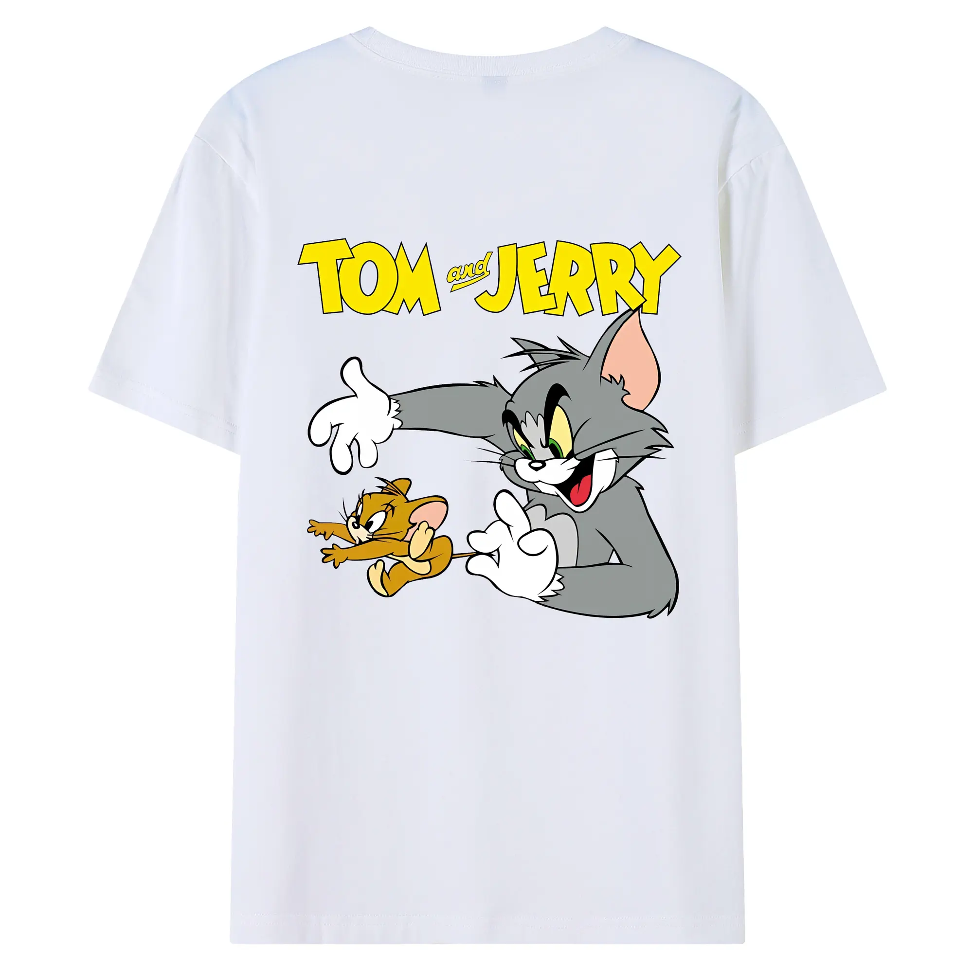 トムとジェリー グッズ トム - 綿100％ 半袖Tシャツ ・ バックプリント ・ 快適 通気性 ・ 日常使い 散歩 スポーツ用