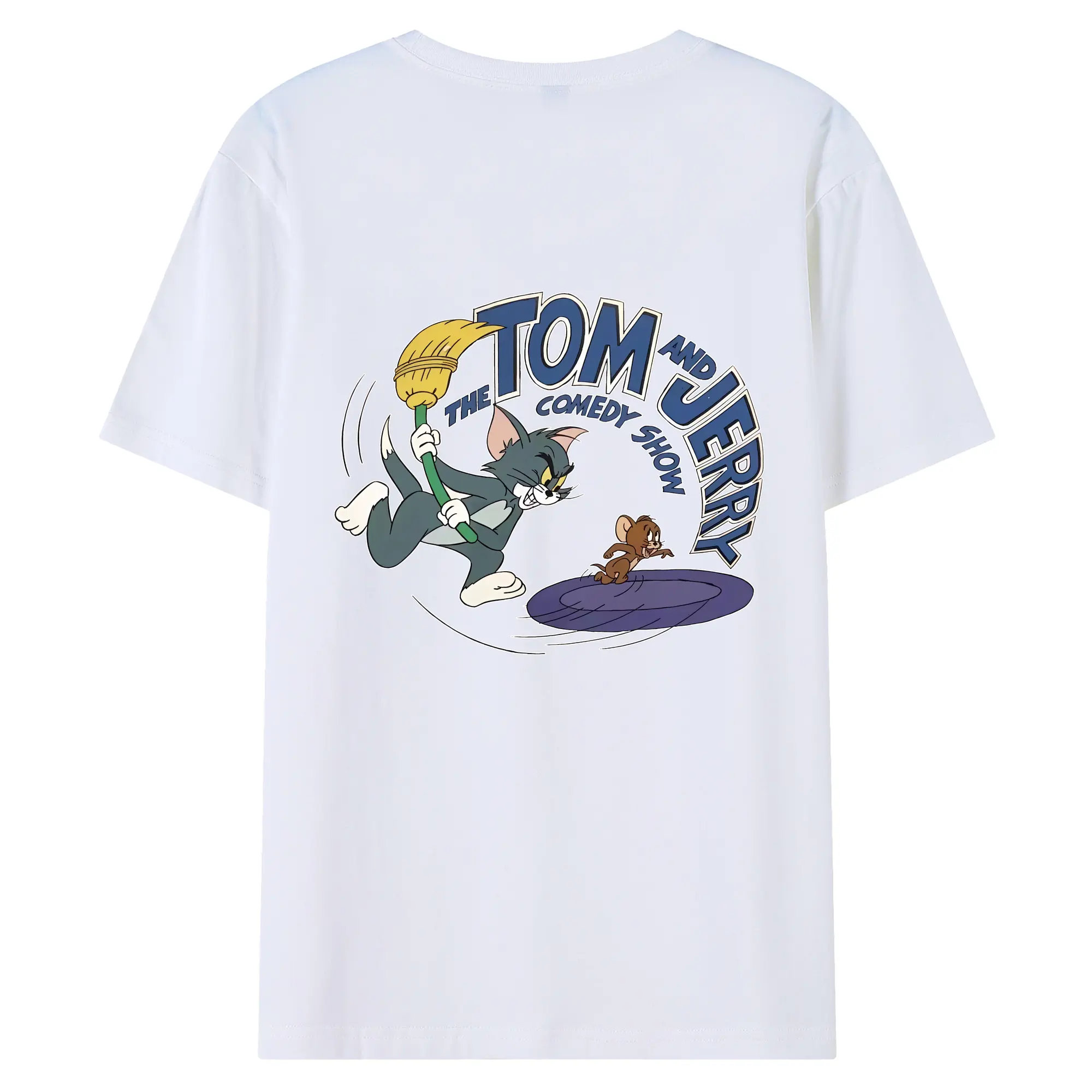 トムとジェリー グッズ トム - 綿100％ 半袖Tシャツ ・ バックプリント ・ 快適 通気性 ・ 日常使い 散歩 スポーツ用