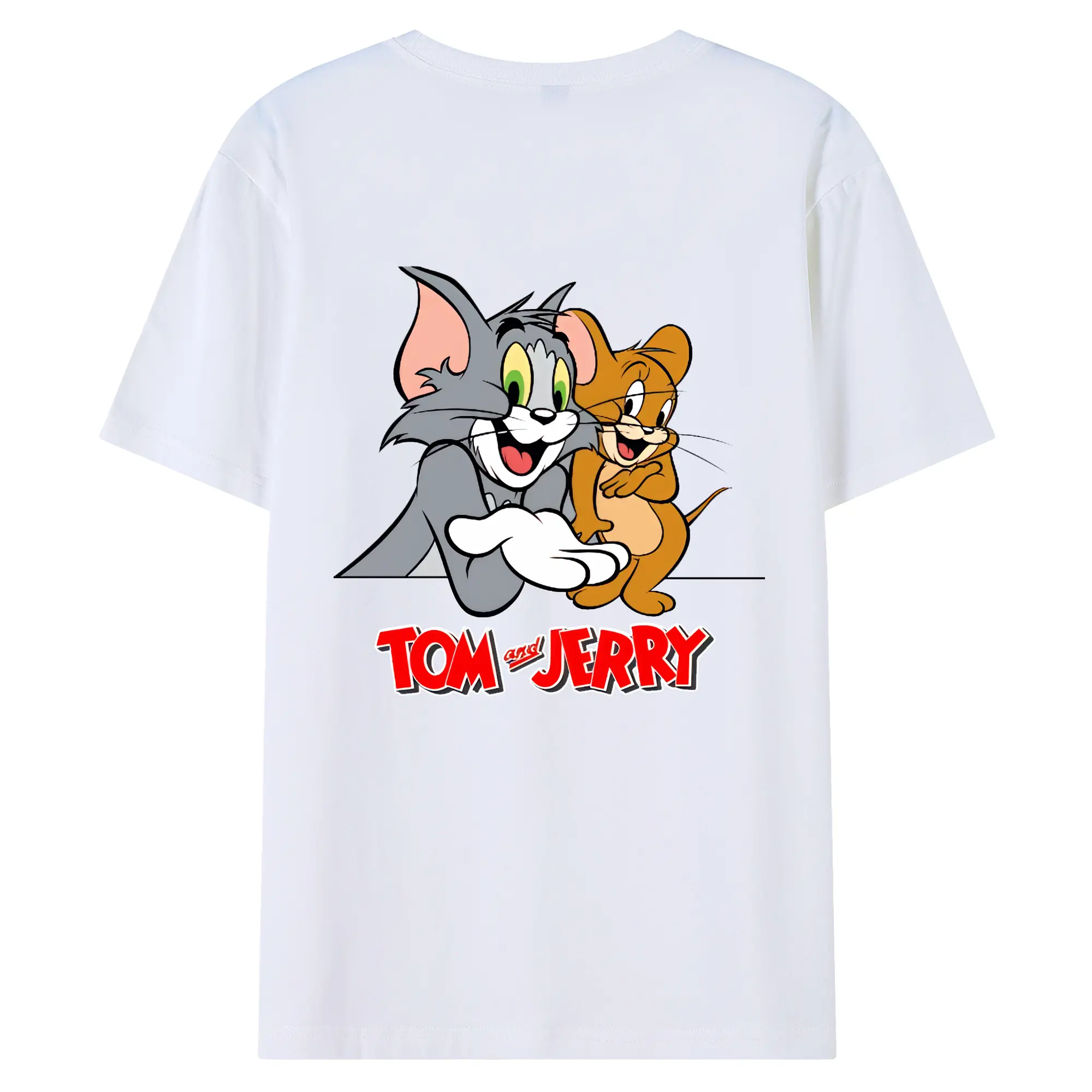 トムとジェリー グッズ トム - 綿100％ 半袖Tシャツ ・ バックプリント ・ 快適 通気性 ・ 日常使い 散歩 スポーツ用