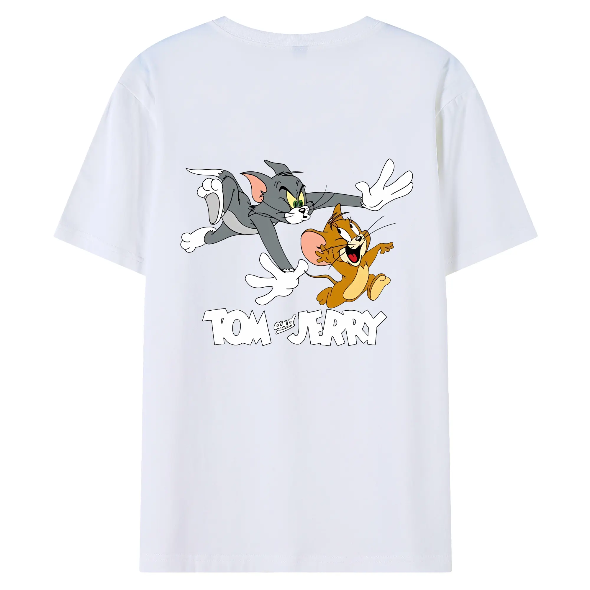 トムとジェリー グッズ トム - 綿100％ 半袖Tシャツ ・ バックプリント ・ 快適 通気性 ・ 日常使い 散歩 スポーツ用