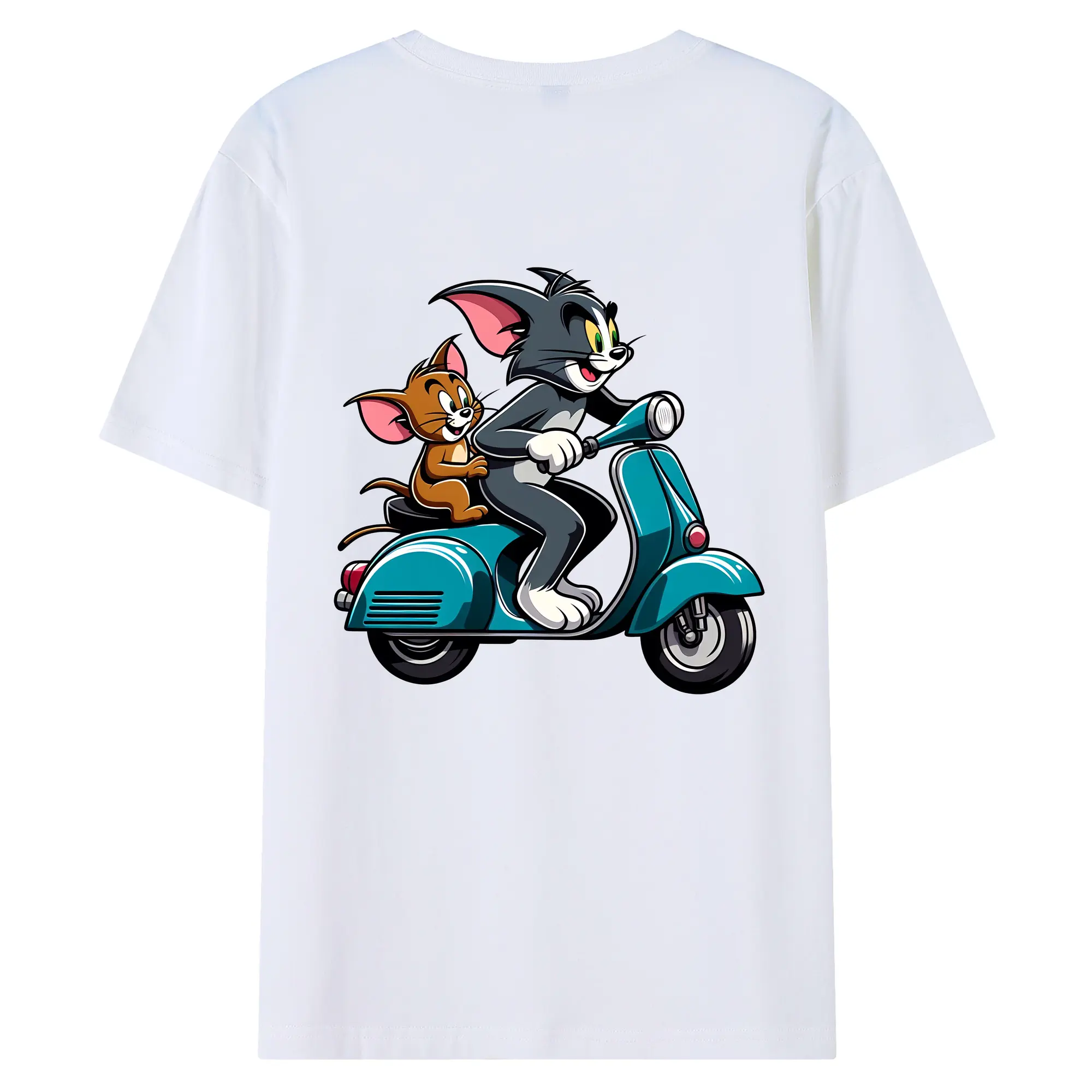 トムとジェリー グッズ トム - 綿100％ 半袖Tシャツ ・ バックプリント ・ 快適 通気性 ・ 日常使い 散歩 スポーツ用