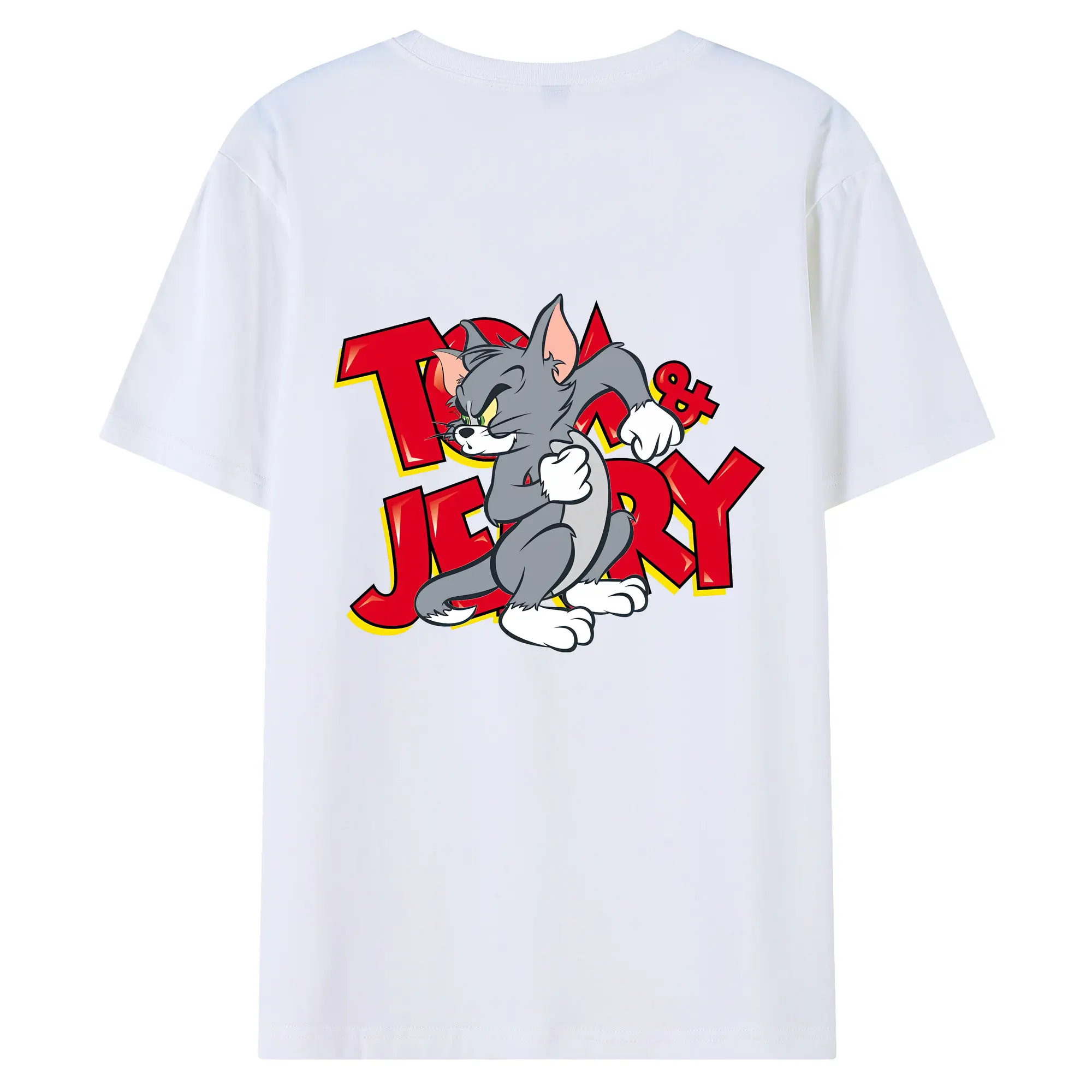 トムとジェリー グッズ トム - 綿100％ 半袖Tシャツ ・ バックプリント ・ 快適 通気性 ・ 日常使い 散歩 スポーツ用
