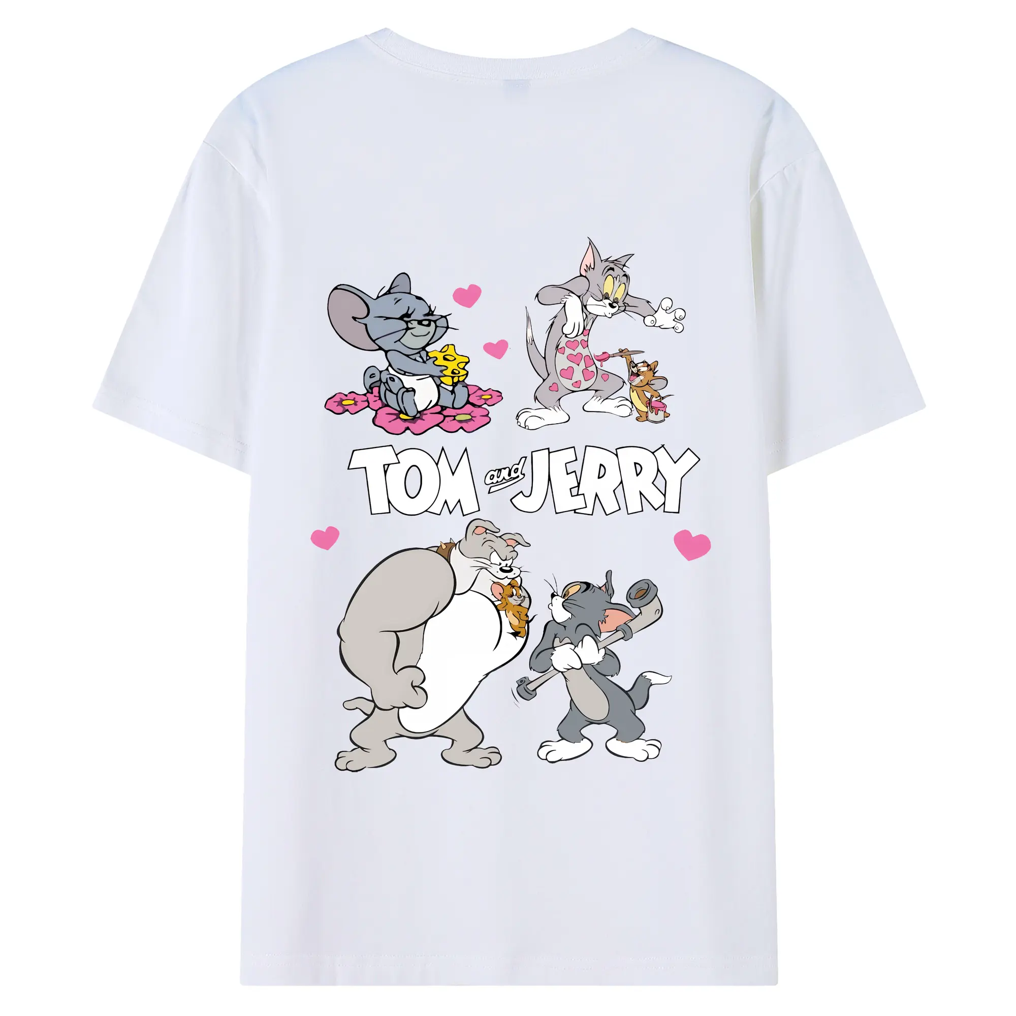 トムとジェリー グッズ トム - 綿100％ 半袖Tシャツ ・ バックプリント ・ 快適 通気性 ・ 日常使い 散歩 スポーツ用