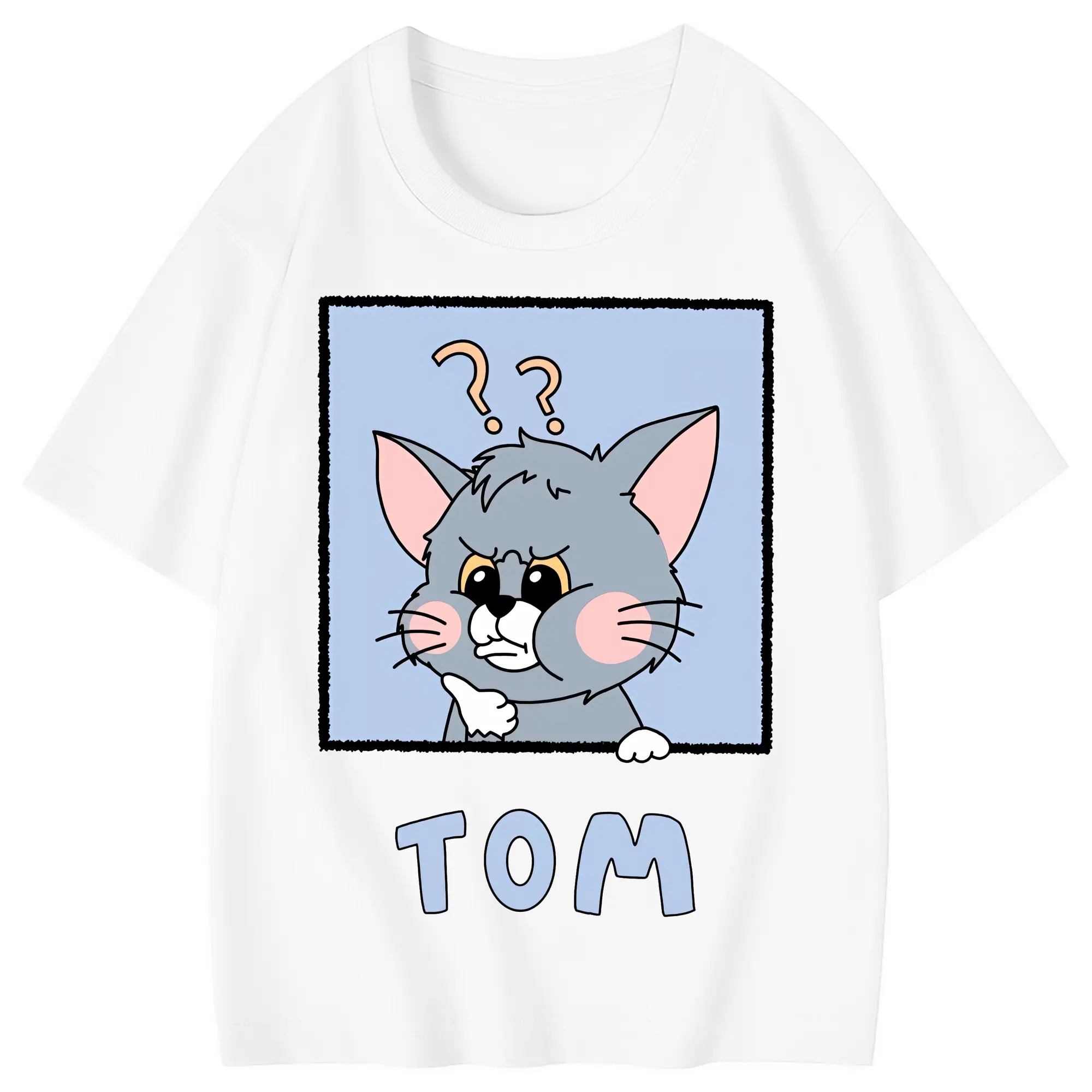 トムとジェリー グッズ トム - 綿100％ キッズTシャツ ・ フロントプリント ・ 快適 通気性 ・ スポーツ カジュアル 散歩用