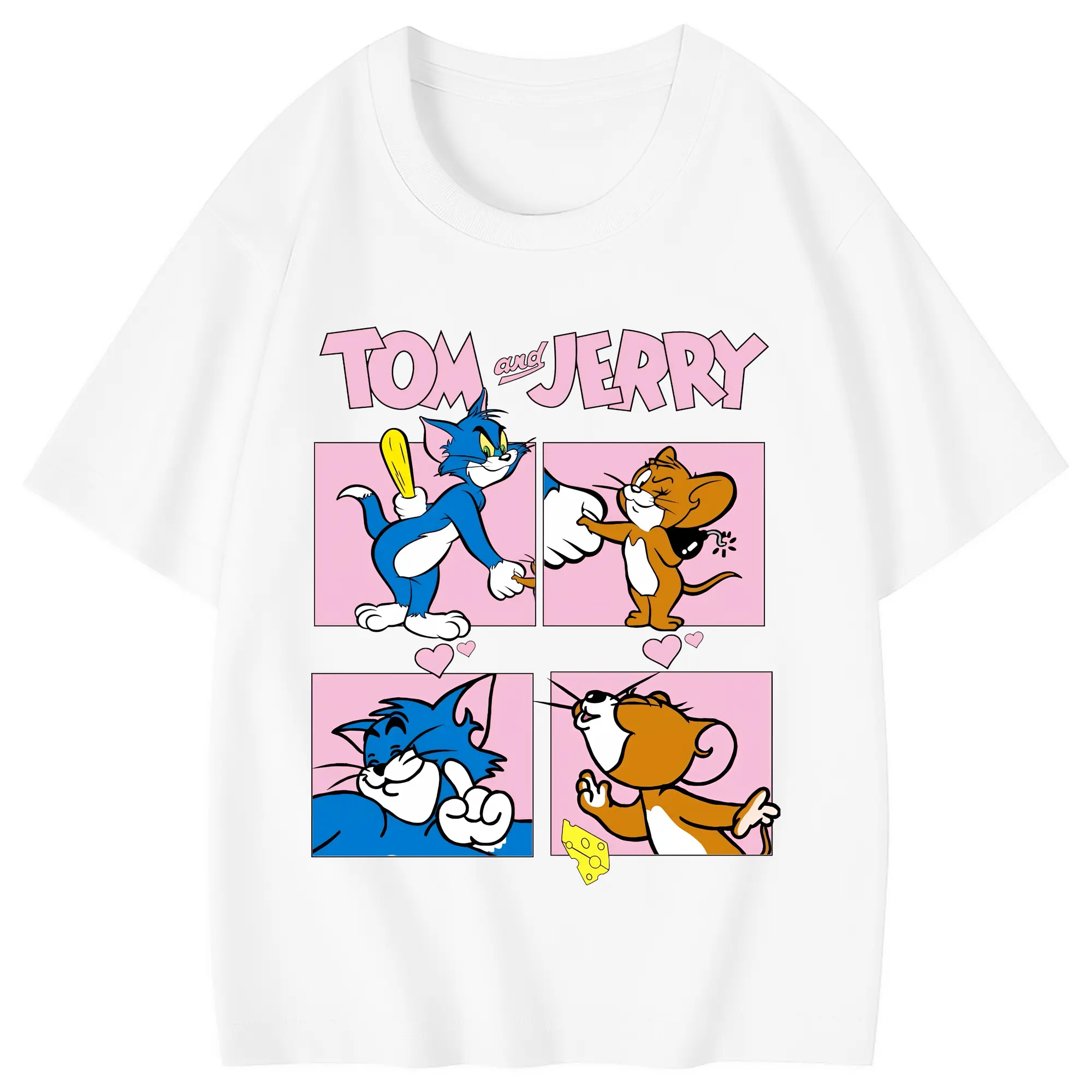 トムとジェリー グッズ トム - 綿100％ キッズTシャツ ・ フロントプリント ・ 快適 通気性 ・ スポーツ カジュアル 散歩用