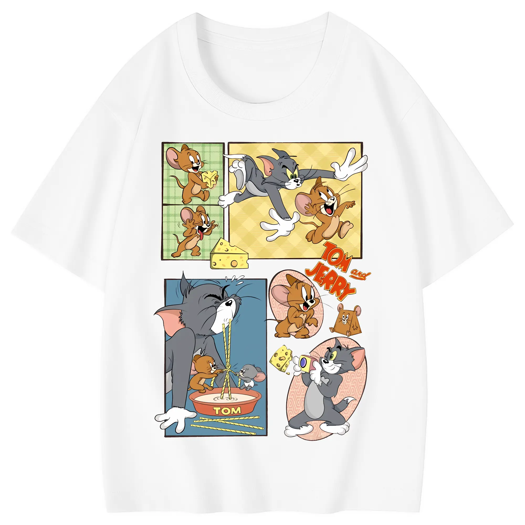 トムとジェリー グッズ トム - 綿100％ キッズTシャツ ・ フロントプリント ・ 快適 通気性 ・ スポーツ カジュアル 散歩用