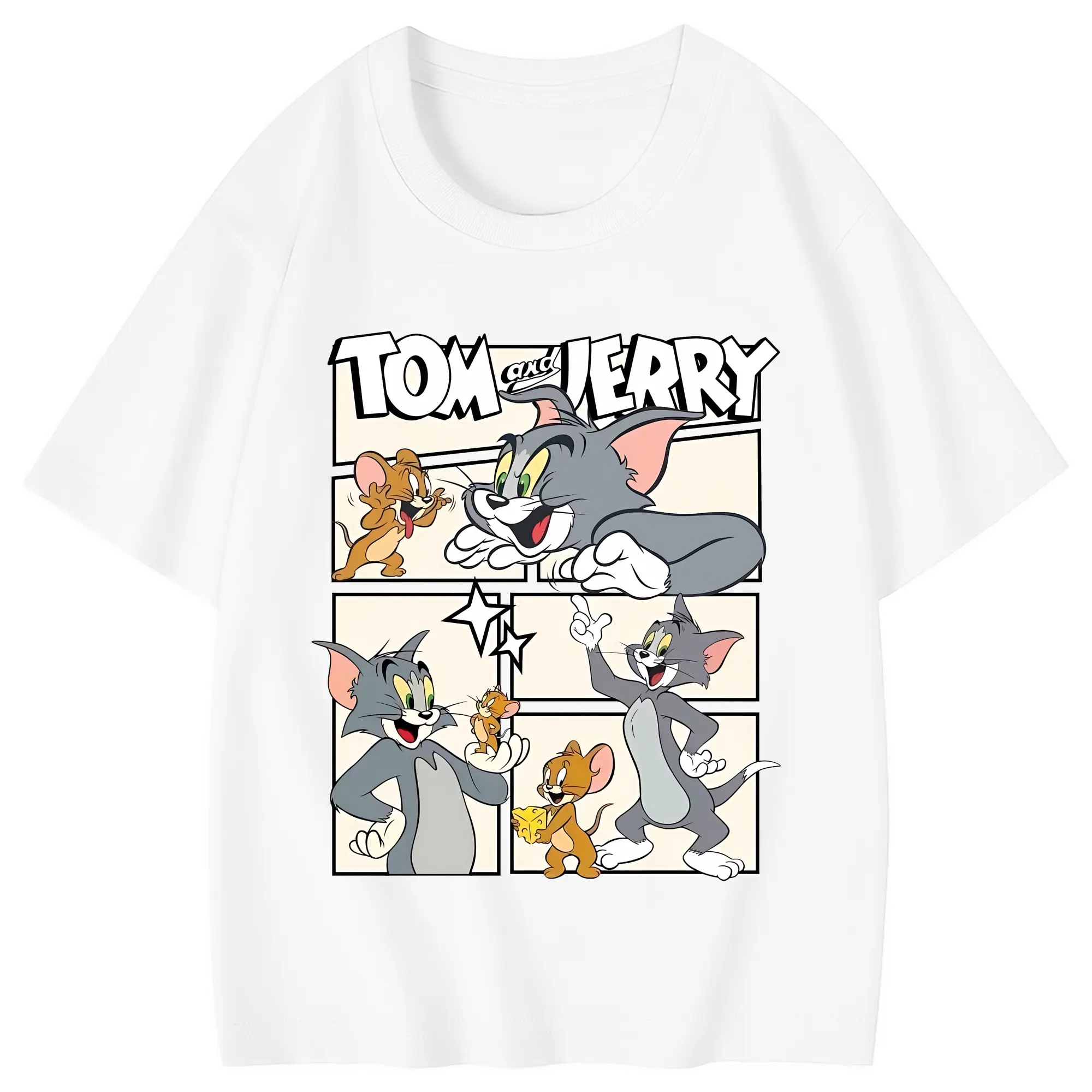 トムとジェリー グッズ トム - 綿100％ キッズTシャツ ・ フロントプリント ・ 快適 通気性 ・ スポーツ カジュアル 散歩用