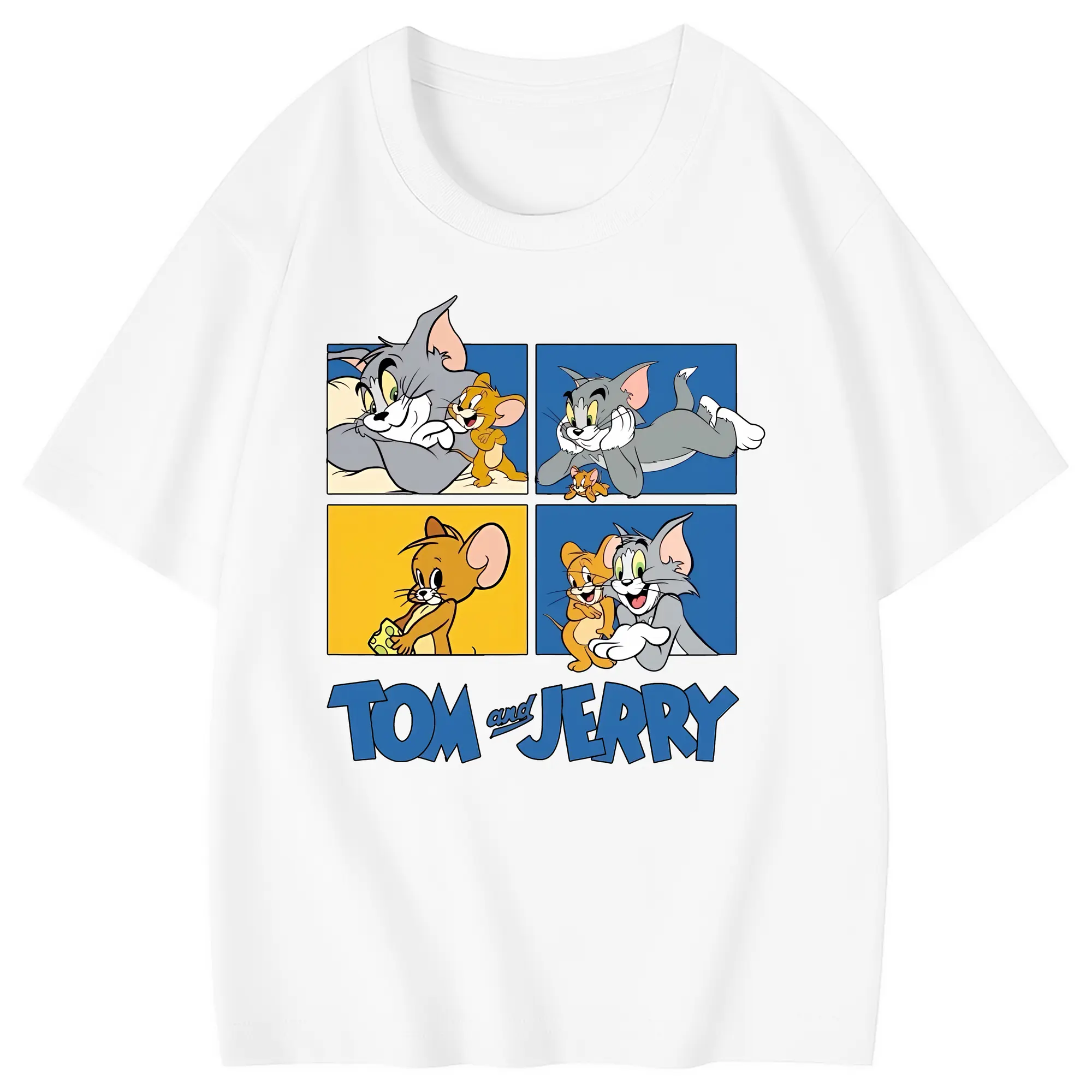 トムとジェリー グッズ トム - 綿100％ キッズTシャツ ・ フロントプリント ・ 快適 通気性 ・ スポーツ カジュアル 散歩用