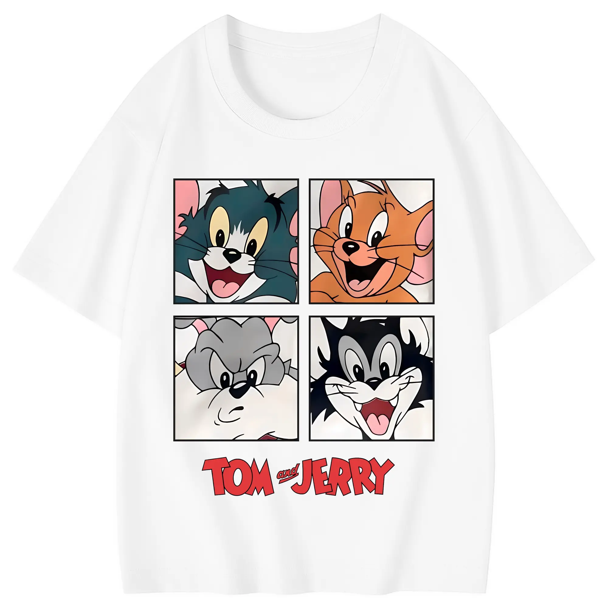 トムとジェリー グッズ トム - 綿100％ キッズTシャツ ・ フロントプリント ・ 快適 通気性 ・ スポーツ カジュアル 散歩用