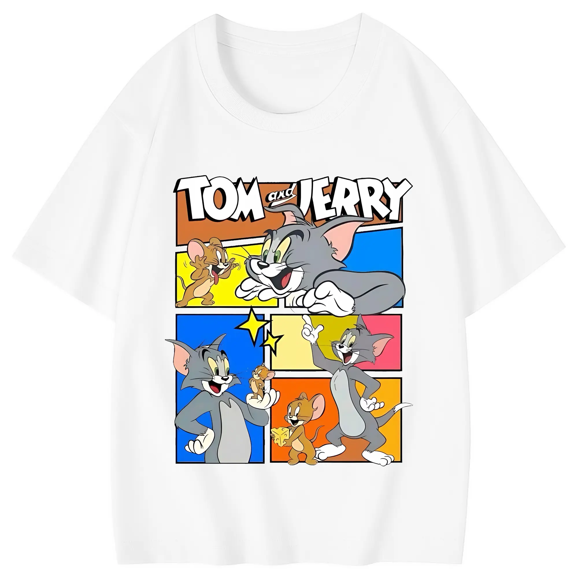 トムとジェリー グッズ トム - 綿100％ キッズTシャツ ・ フロントプリント ・ 快適 通気性 ・ スポーツ カジュアル 散歩用