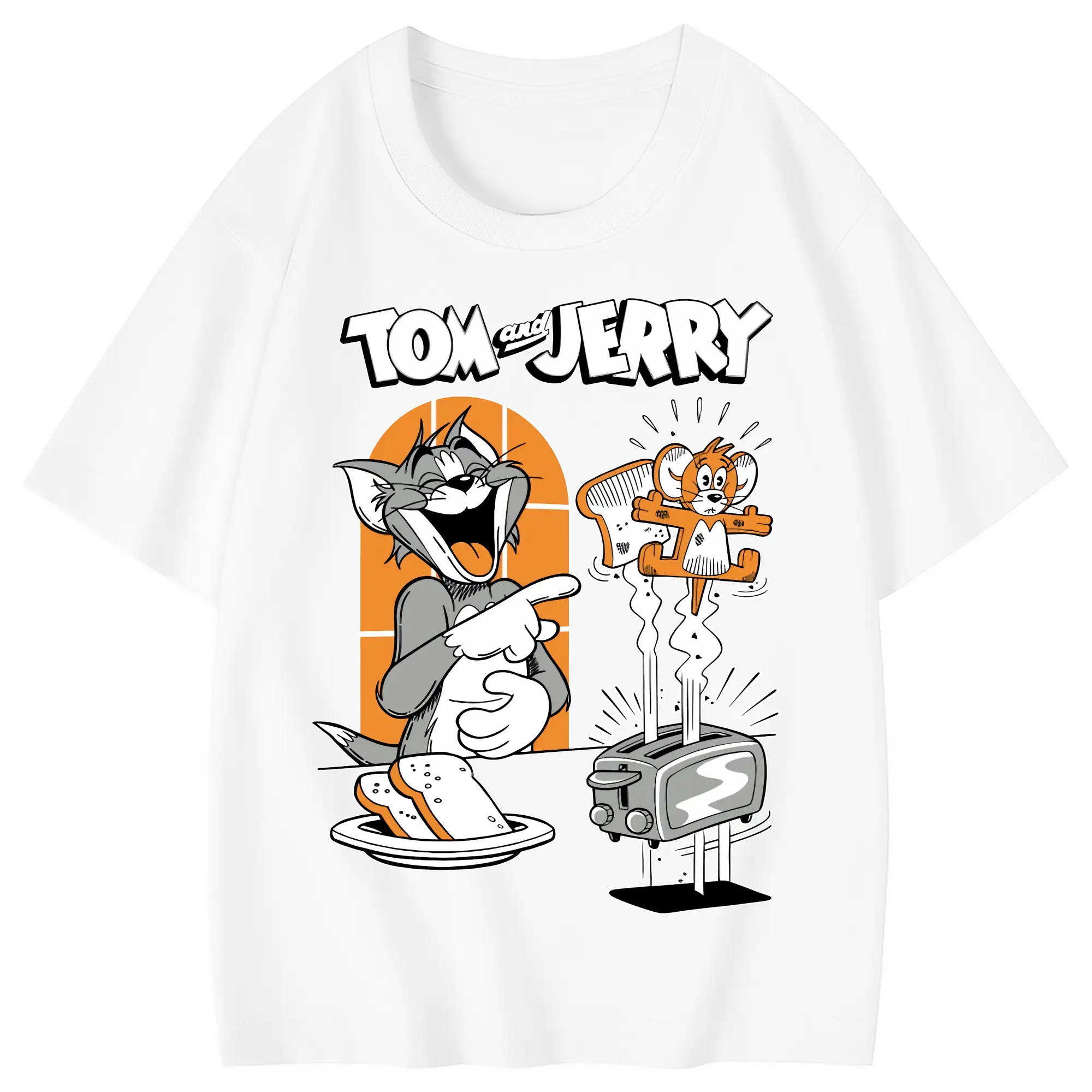 トムとジェリー グッズ トム - 綿100％ キッズTシャツ ・ フロントプリント ・ 快適 通気性 ・ スポーツ カジュアル 散歩用