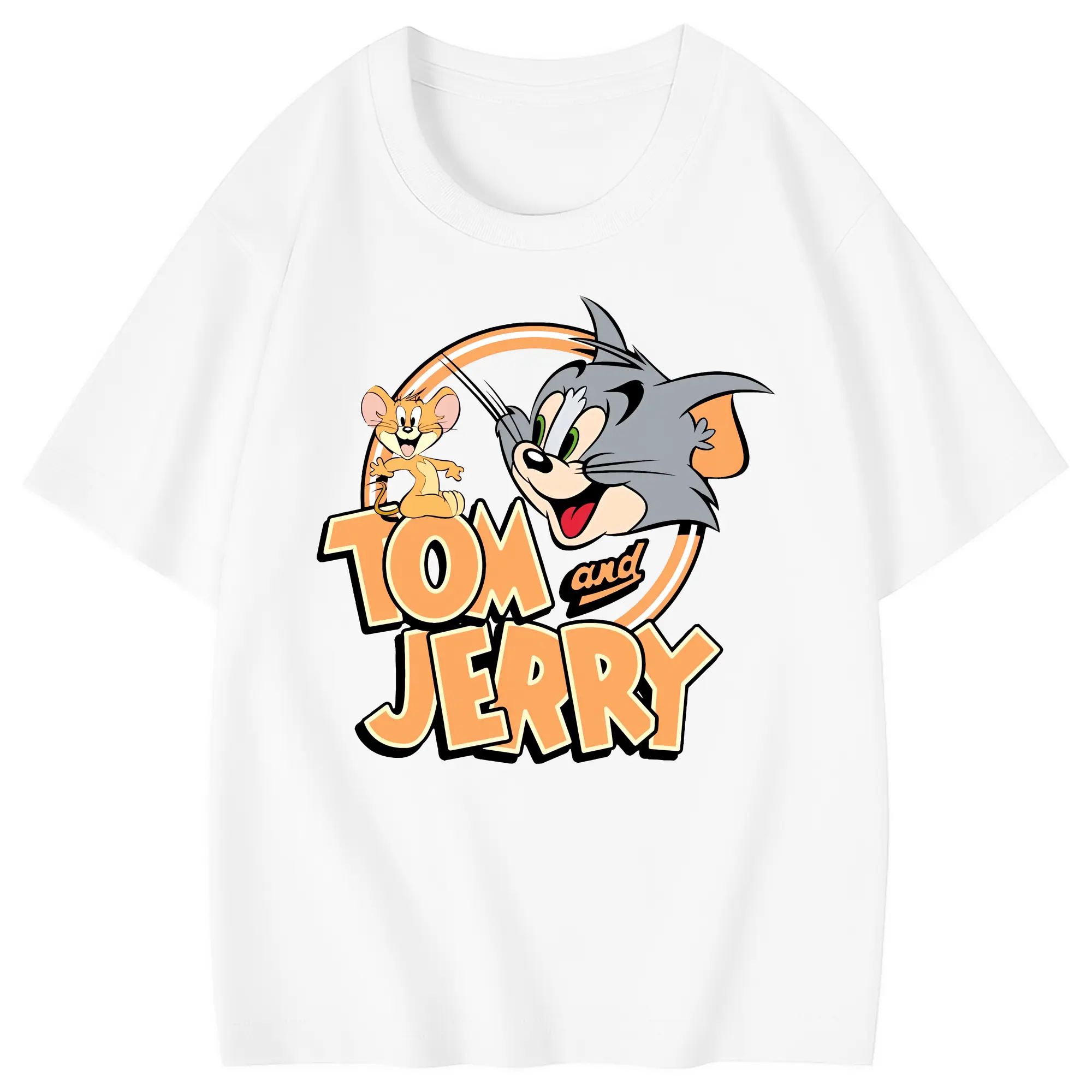 トムとジェリー グッズ トム - 綿100％ キッズTシャツ ・ フロントプリント ・ 快適 通気性 ・ スポーツ カジュアル 散歩用