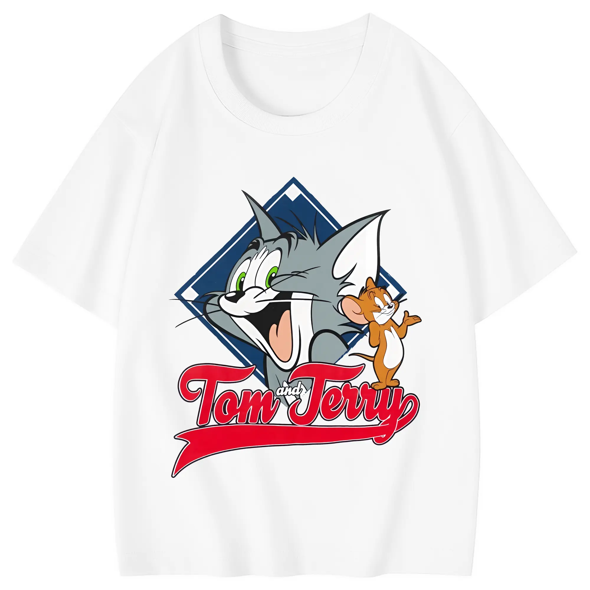 トムとジェリー グッズ トム - 綿100％ キッズTシャツ ・ フロントプリント ・ 快適 通気性 ・ スポーツ カジュアル 散歩用