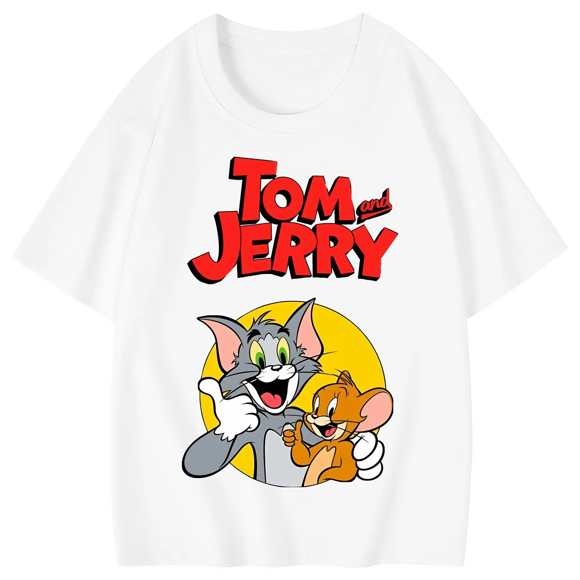 トムとジェリー グッズ トム - 綿100％ キッズTシャツ ・ フロントプリント ・ 快適 通気性 ・ スポーツ カジュアル 散歩用