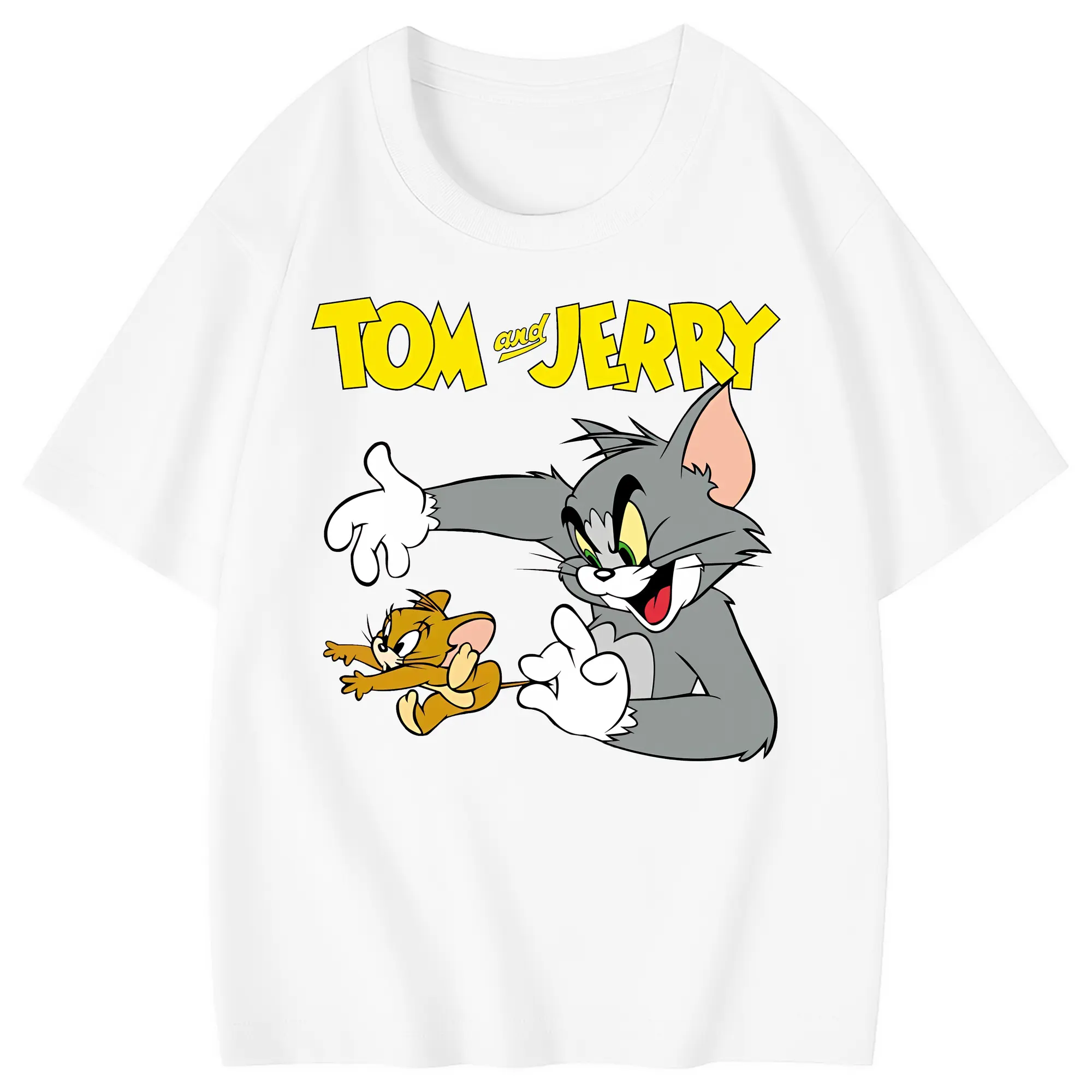 トムとジェリー グッズ トム - 綿100％ キッズTシャツ ・ フロントプリント ・ 快適 通気性 ・ スポーツ カジュアル 散歩用