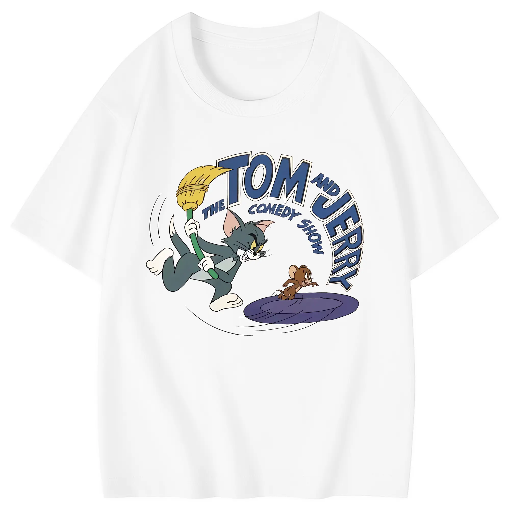 トムとジェリー グッズ トム - 綿100％ キッズTシャツ ・ フロントプリント ・ 快適 通気性 ・ スポーツ カジュアル 散歩用