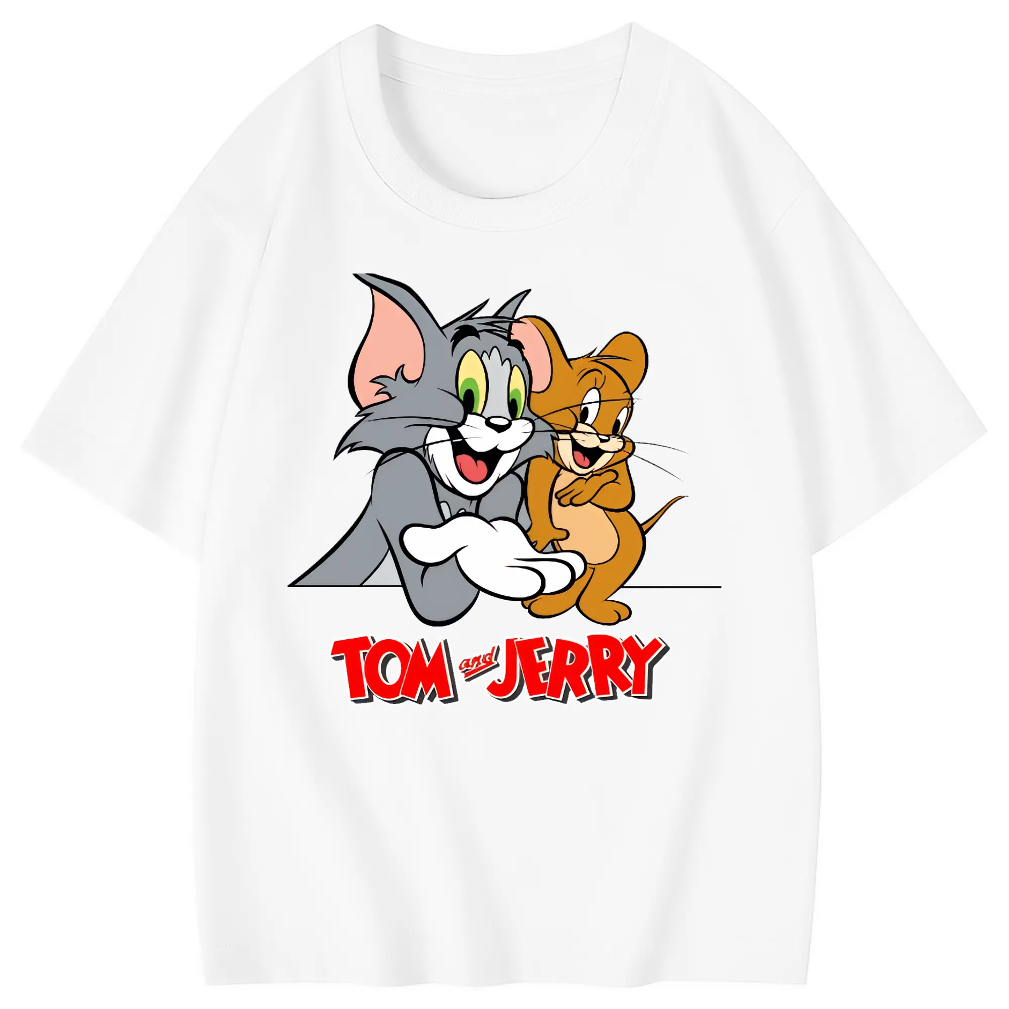 トムとジェリー グッズ トム - 綿100％ キッズTシャツ ・ フロントプリント ・ 快適 通気性 ・ スポーツ カジュアル 散歩用