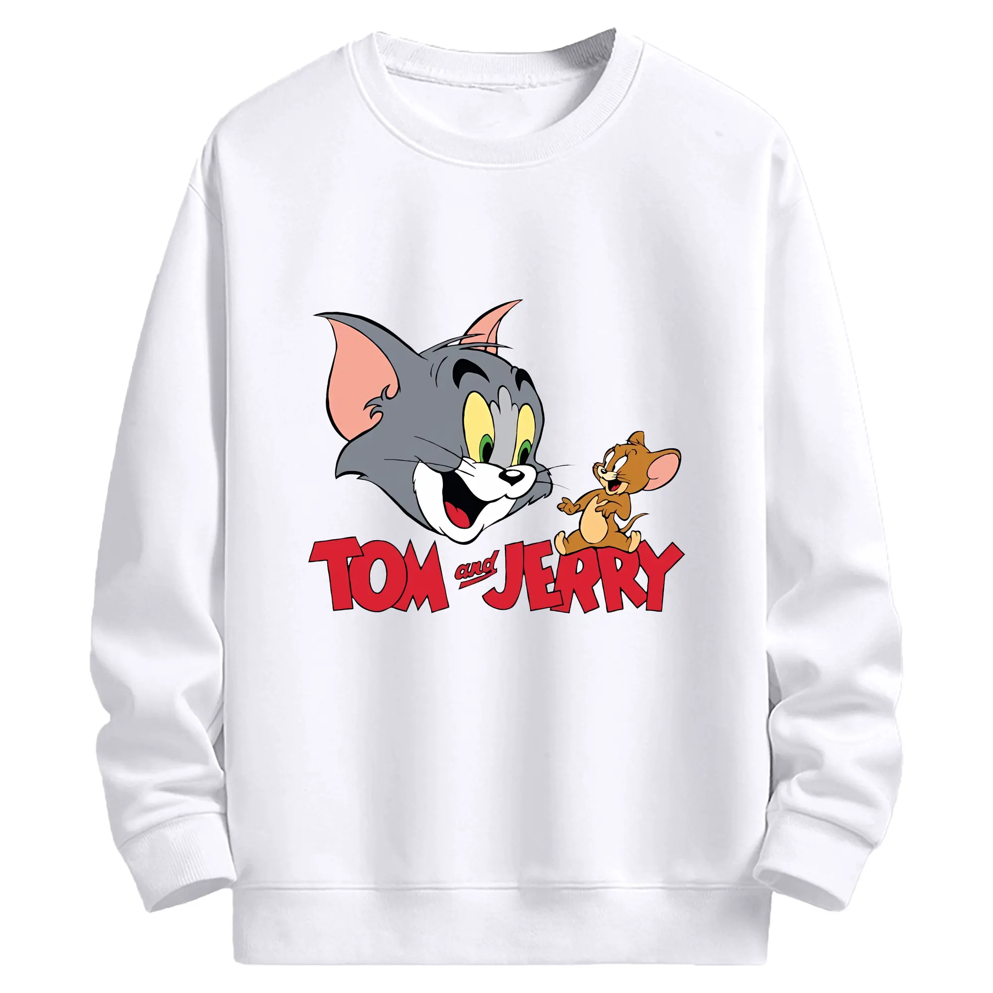 トムとジェリー グッズ トム - 高品質 クルーネック スウェット ・ コットン59％ ポリエステル41％ ・ ユニセックス 長袖 トレーナー ・ カジュアル デイリー スポーツ 散歩用