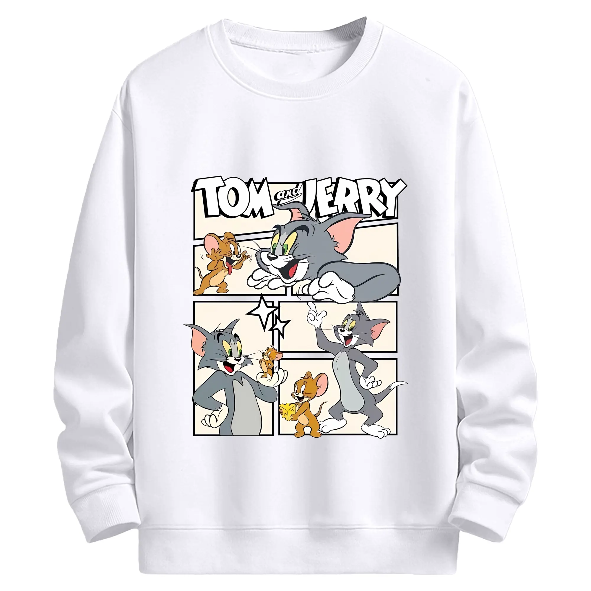 トムとジェリー グッズ トム - 高品質 クルーネック スウェット ・ コットン59％ ポリエステル41％ ・ ユニセックス 長袖 トレーナー ・ カジュアル デイリー スポーツ 散歩用