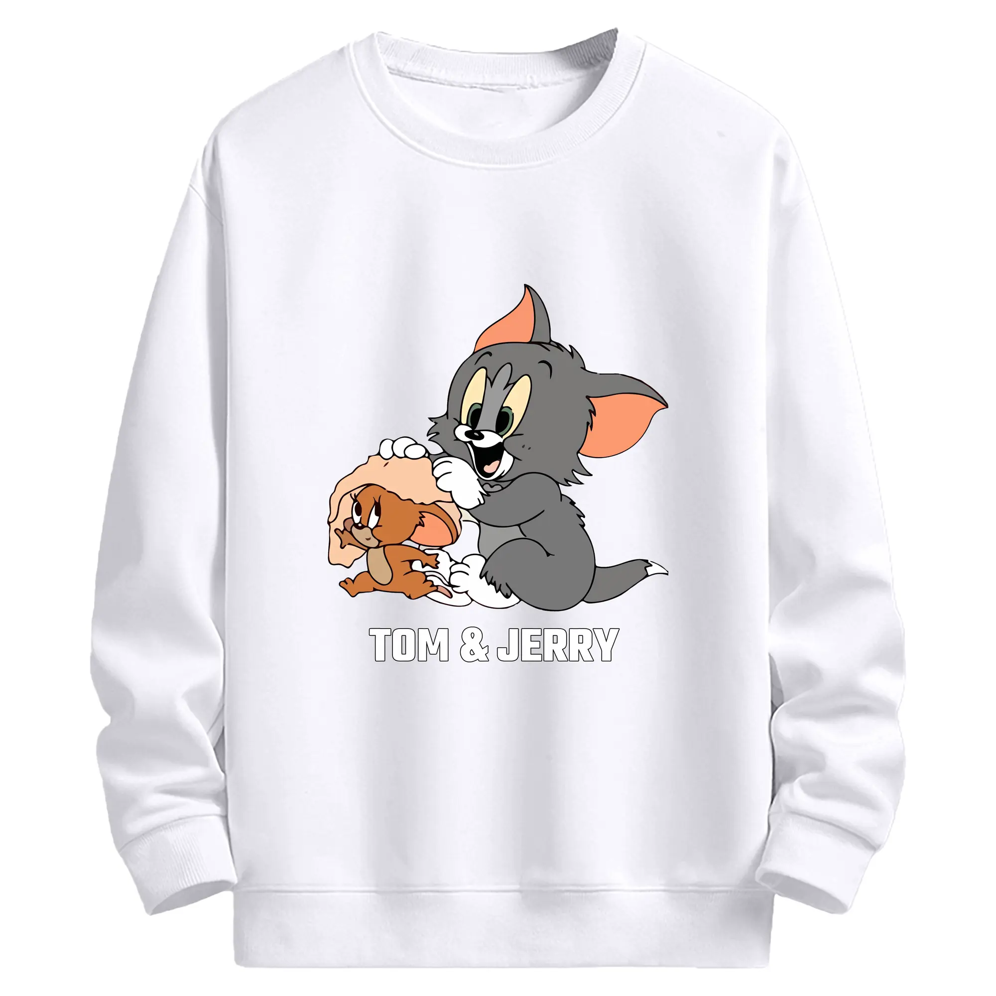 トムとジェリー グッズ トム - 高品質 クルーネック スウェット ・ コットン59％ ポリエステル41％ ・ ユニセックス 長袖 トレーナー ・ カジュアル デイリー スポーツ 散歩用