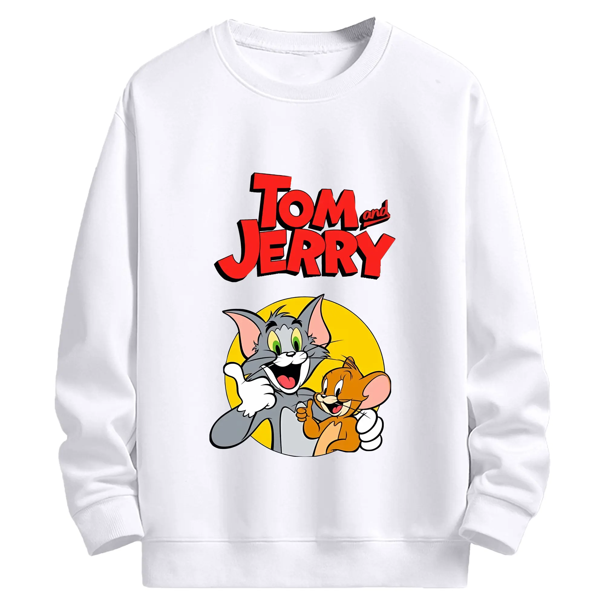 トムとジェリー グッズ トム - 高品質 クルーネック スウェット ・ コットン59％ ポリエステル41％ ・ ユニセックス 長袖 トレーナー ・ カジュアル デイリー スポーツ 散歩用