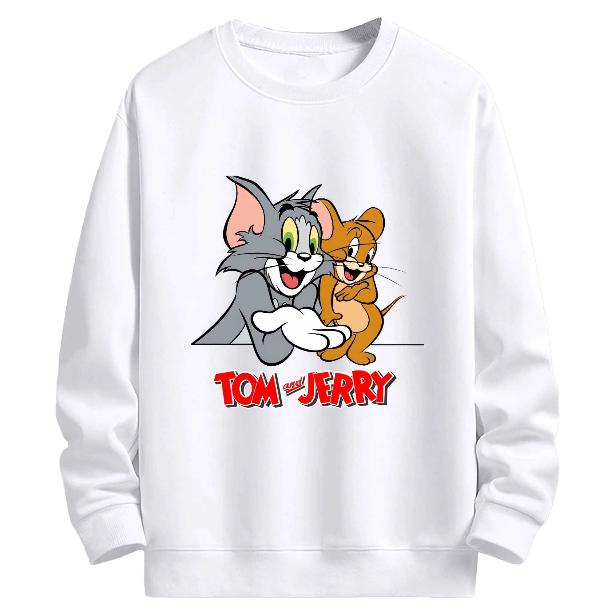 トムとジェリー グッズ トム - 高品質 クルーネック スウェット ・ コットン59％ ポリエステル41％ ・ ユニセックス 長袖 トレーナー ・ カジュアル デイリー スポーツ 散歩用