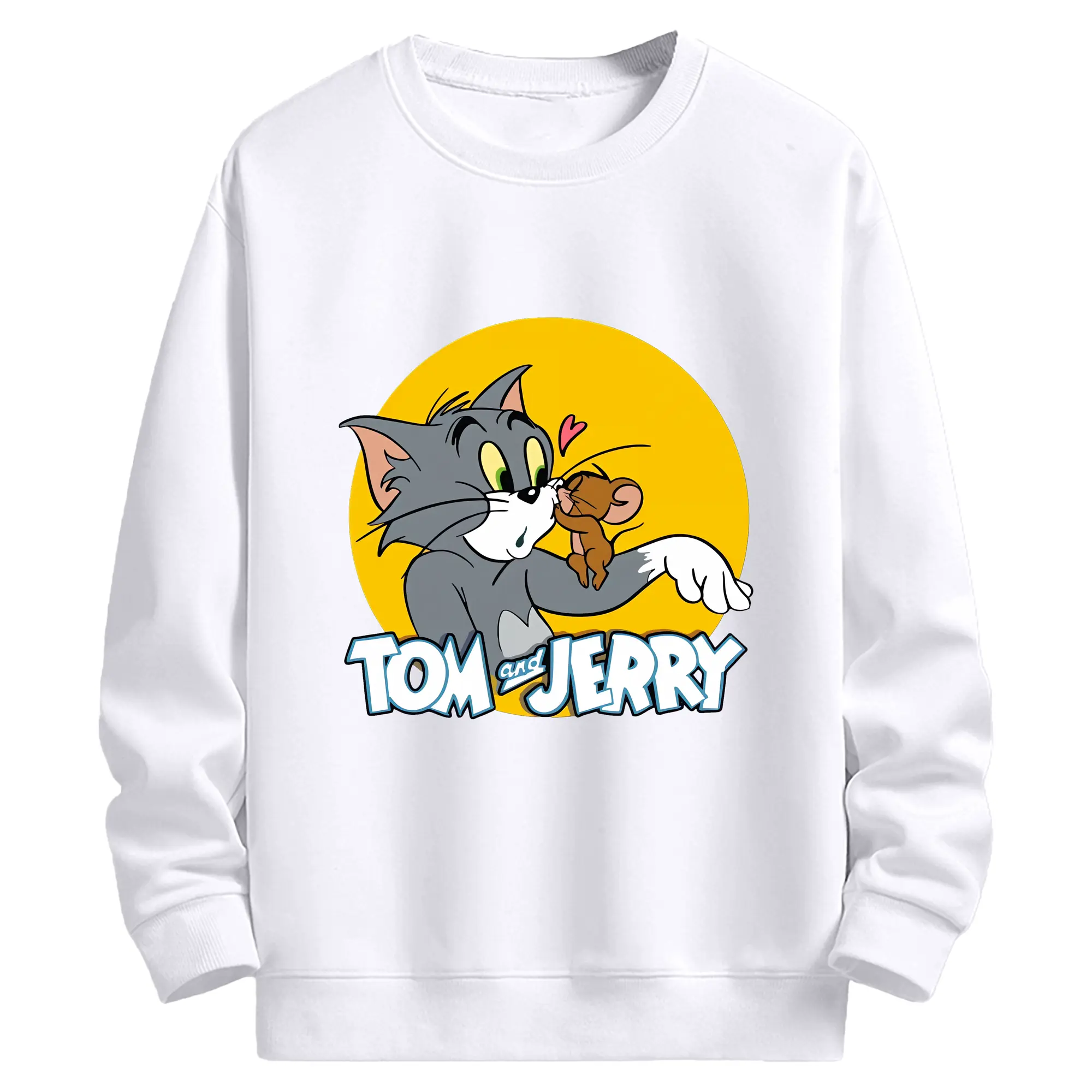 トムとジェリー グッズ トム - 高品質 クルーネック スウェット ・ コットン59％ ポリエステル41％ ・ ユニセックス 長袖 トレーナー ・ カジュアル デイリー スポーツ 散歩用