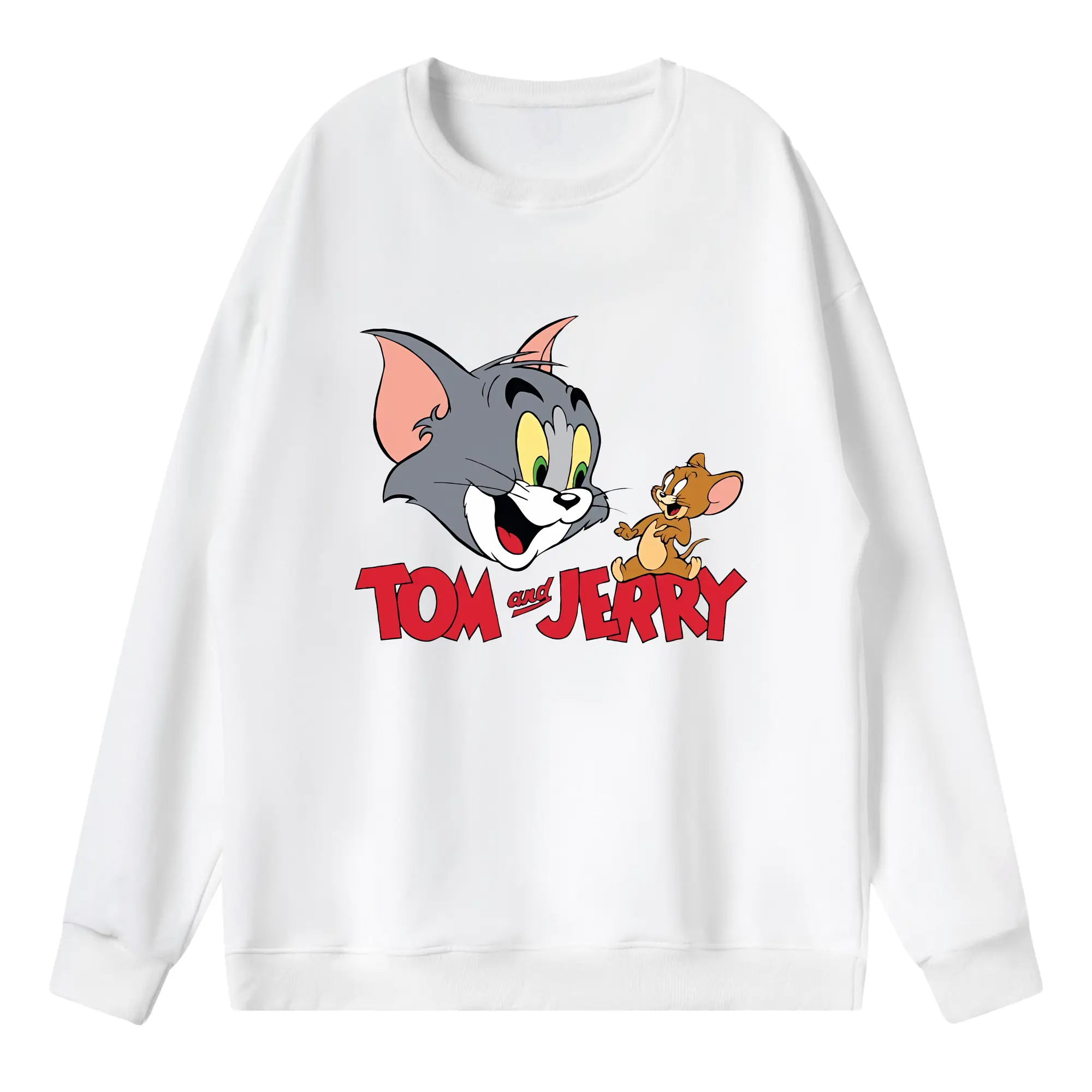 トムとジェリー グッズ トム - 薄手 クルーネック スウェット 裏毛260g · ポリエステル 春秋向け カジュアル 男女兼用 · トレーナー デイリー スポーツ 散歩に最適