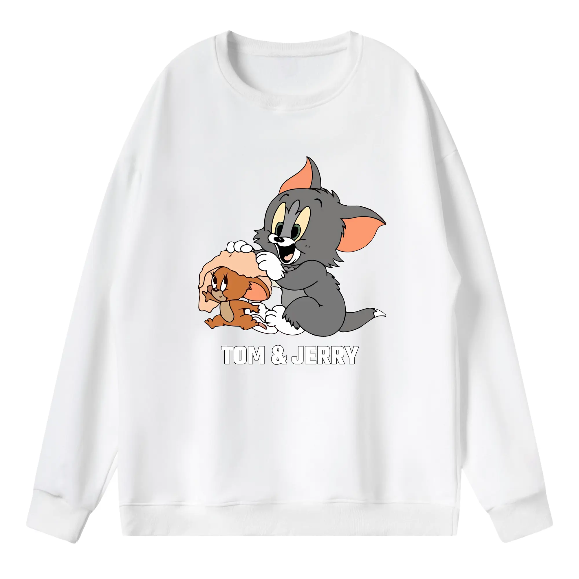 トムとジェリー グッズ トム - 薄手 クルーネック スウェット 裏毛260g · ポリエステル 春秋向け カジュアル 男女兼用 · トレーナー デイリー スポーツ 散歩に最適