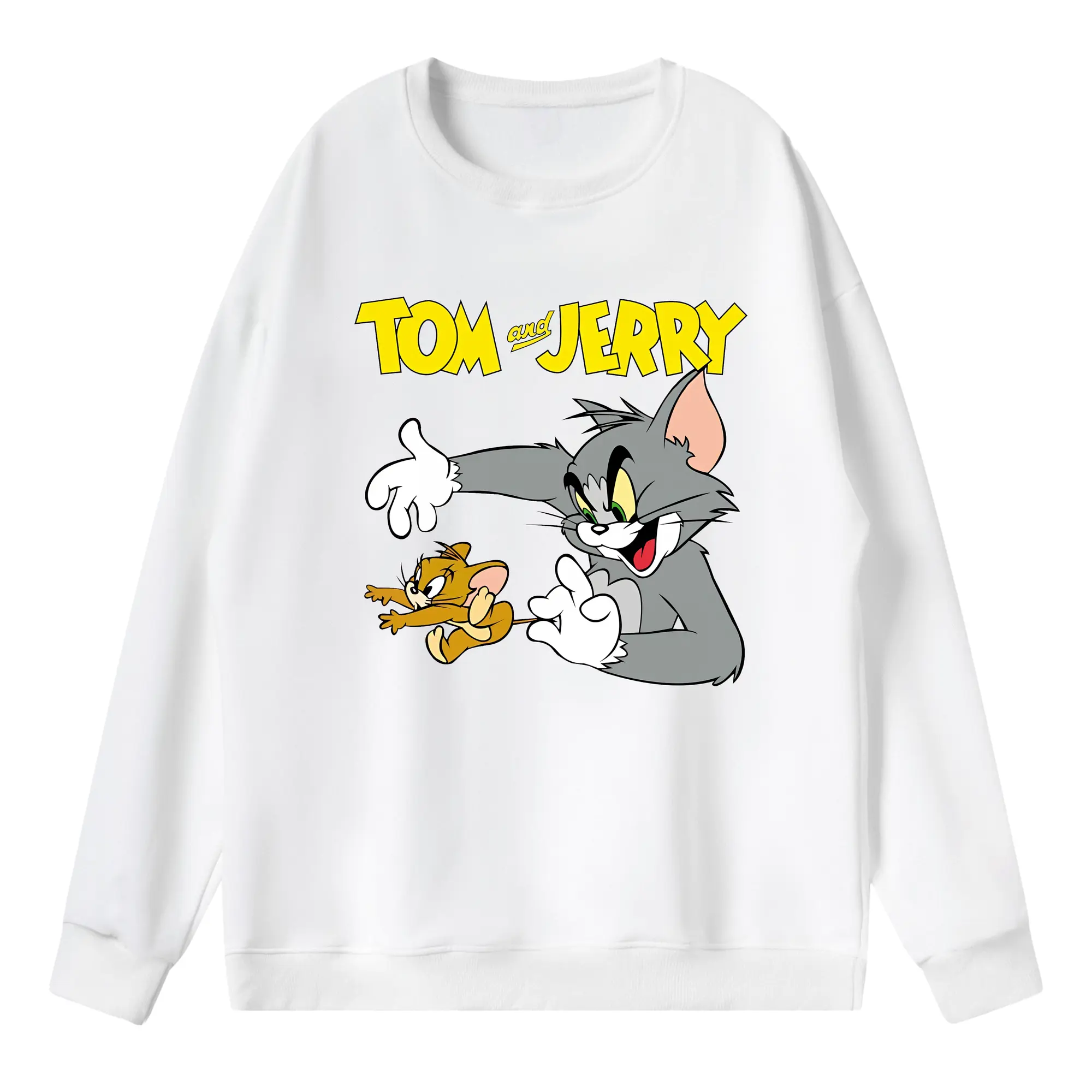 トムとジェリー グッズ トム - 薄手 クルーネック スウェット 裏毛260g · ポリエステル 春秋向け カジュアル 男女兼用 · トレーナー デイリー スポーツ 散歩に最適