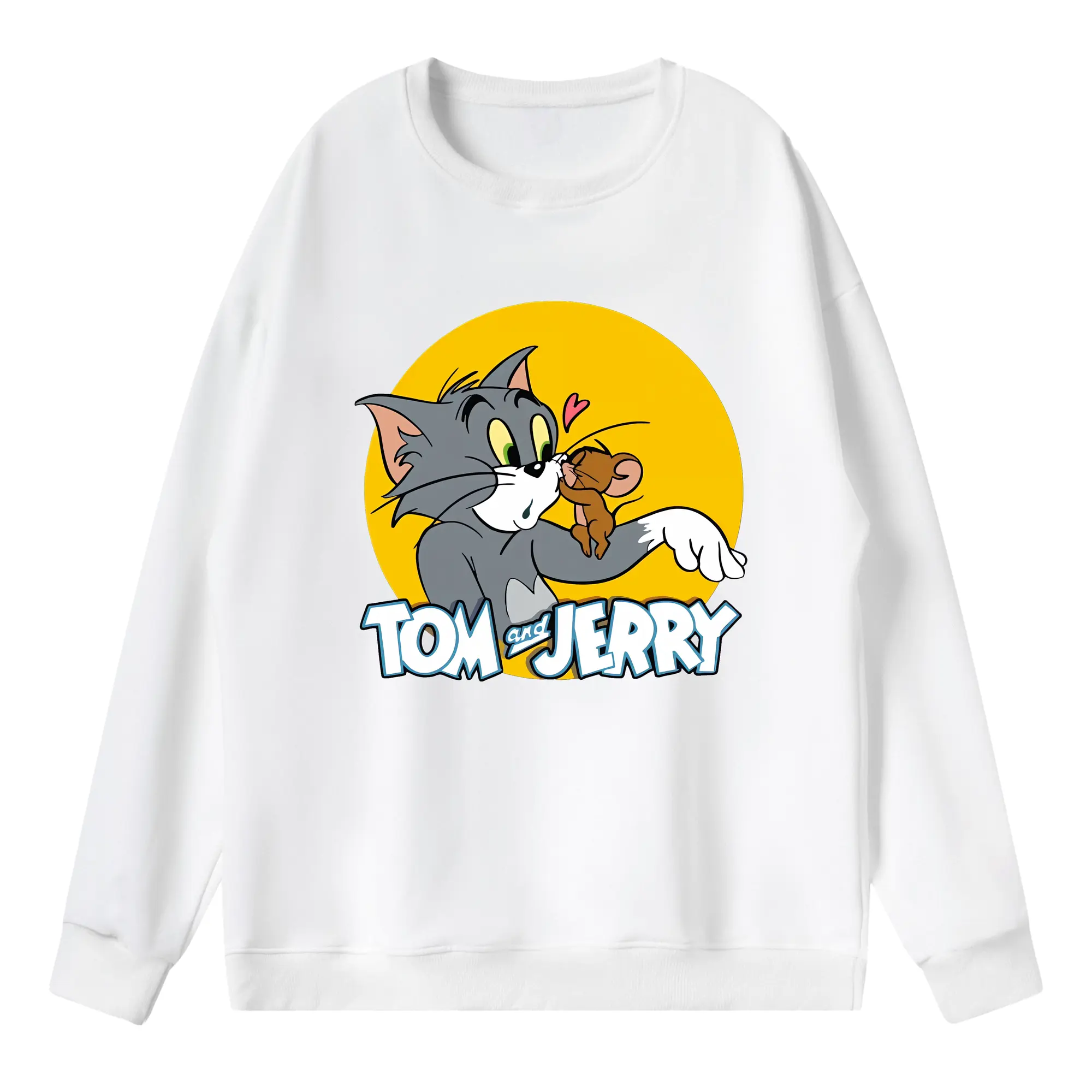 トムとジェリー グッズ トム - 薄手 クルーネック スウェット 裏毛260g · ポリエステル 春秋向け カジュアル 男女兼用 · トレーナー デイリー スポーツ 散歩に最適