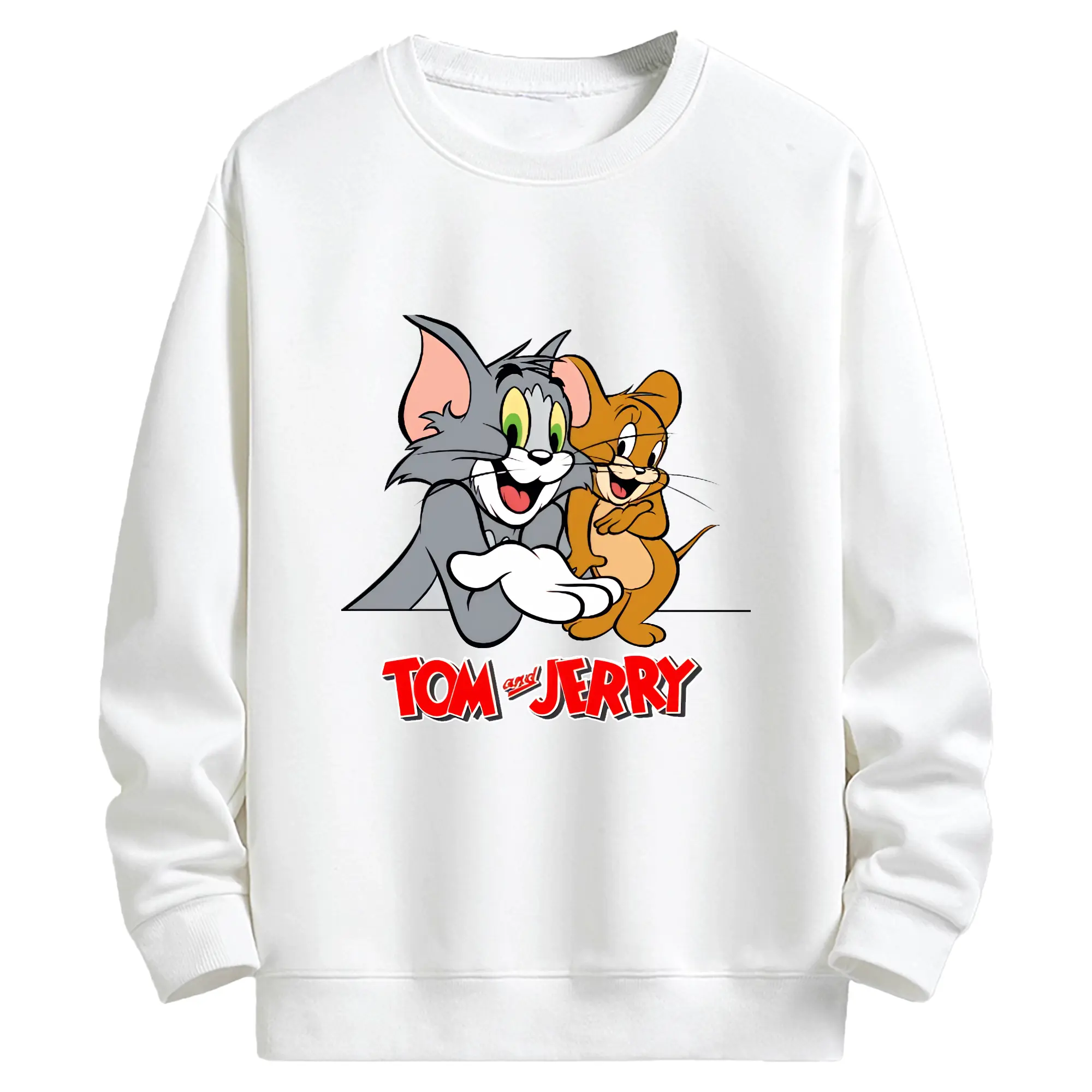 トムとジェリー グッズ トム - キッズ クルーネックスウェットシャツ ・ フロントプリント ・ 綿80％ ポリエステル20％ ・ 快適 通学 スポーツ 日常使い お散歩用