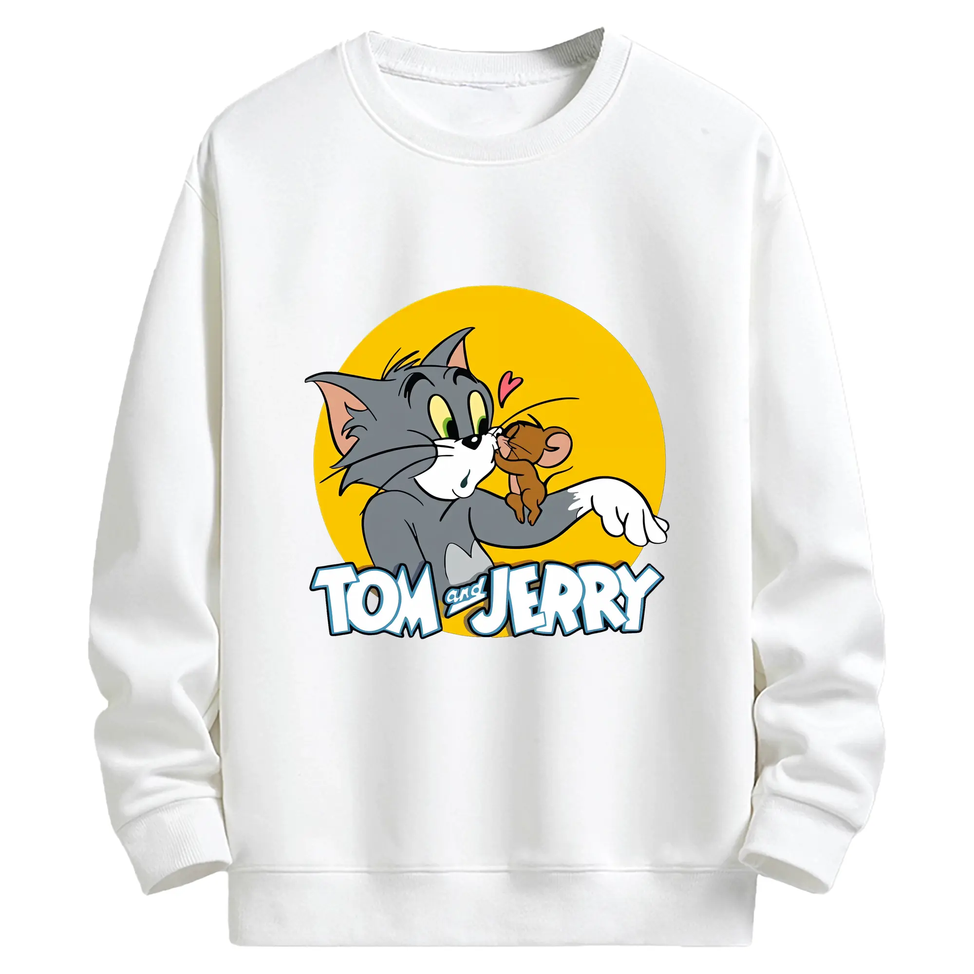 トムとジェリー グッズ トム - キッズ クルーネックスウェットシャツ ・ フロントプリント ・ 綿80％ ポリエステル20％ ・ 快適 通学 スポーツ 日常使い お散歩用