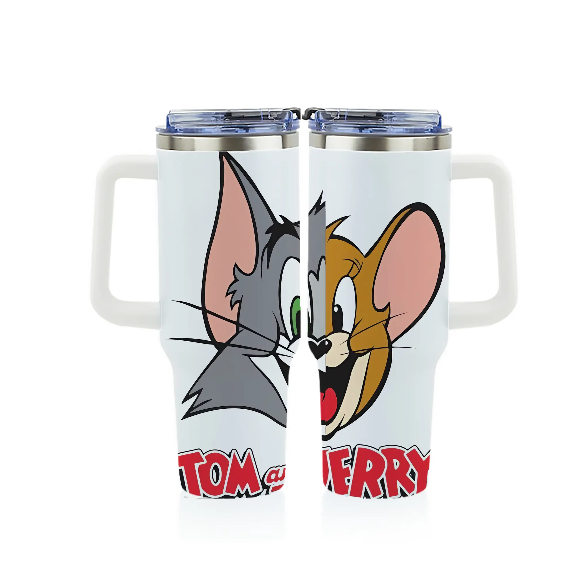 トムとジェリー グッズ ジェリー - 1200mL フルプリント車用タンブラー ・ 304ステンレス 内側 ・ 201ステンレス 外側 ・ 保温 保冷 ・ 通勤 ドライブ アウトドア用