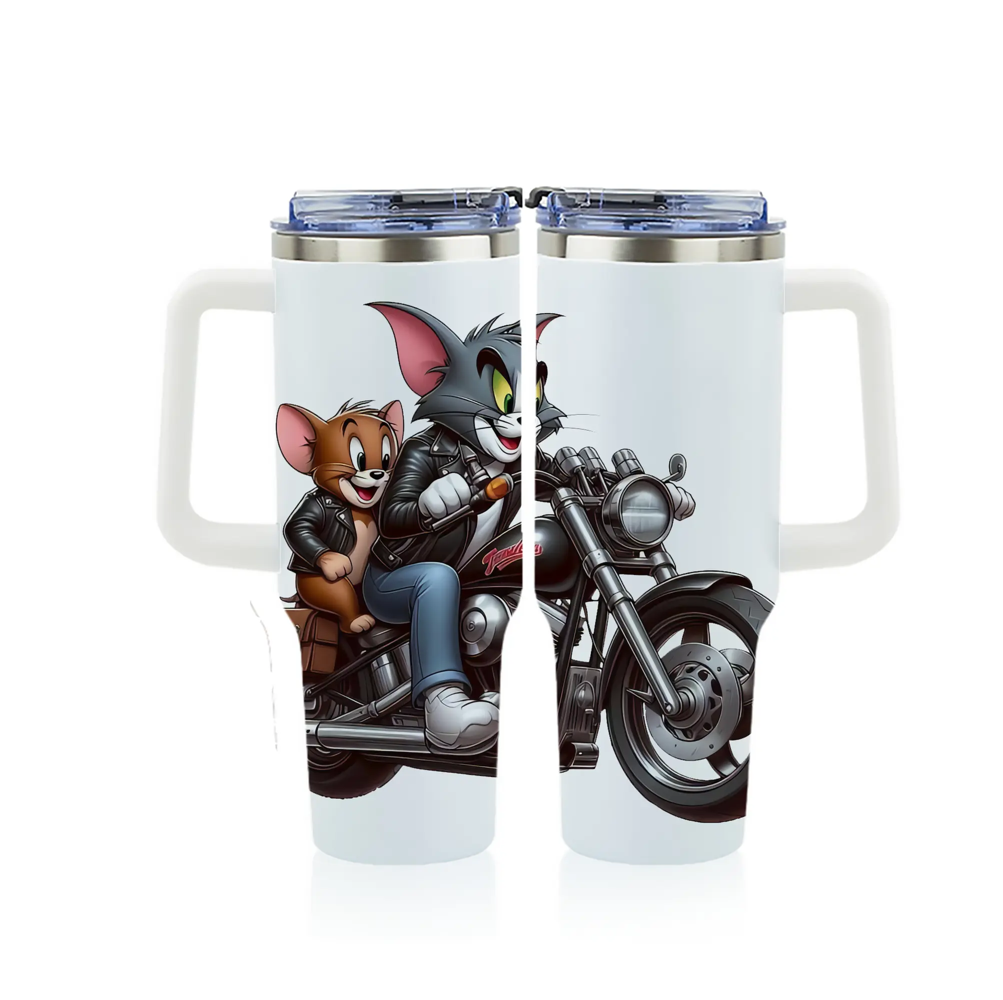 トムとジェリー グッズ ジェリー - 1200mL フルプリント車用タンブラー ・ 304ステンレス 内側 ・ 201ステンレス 外側 ・ 保温 保冷 ・ 通勤 ドライブ アウトドア用