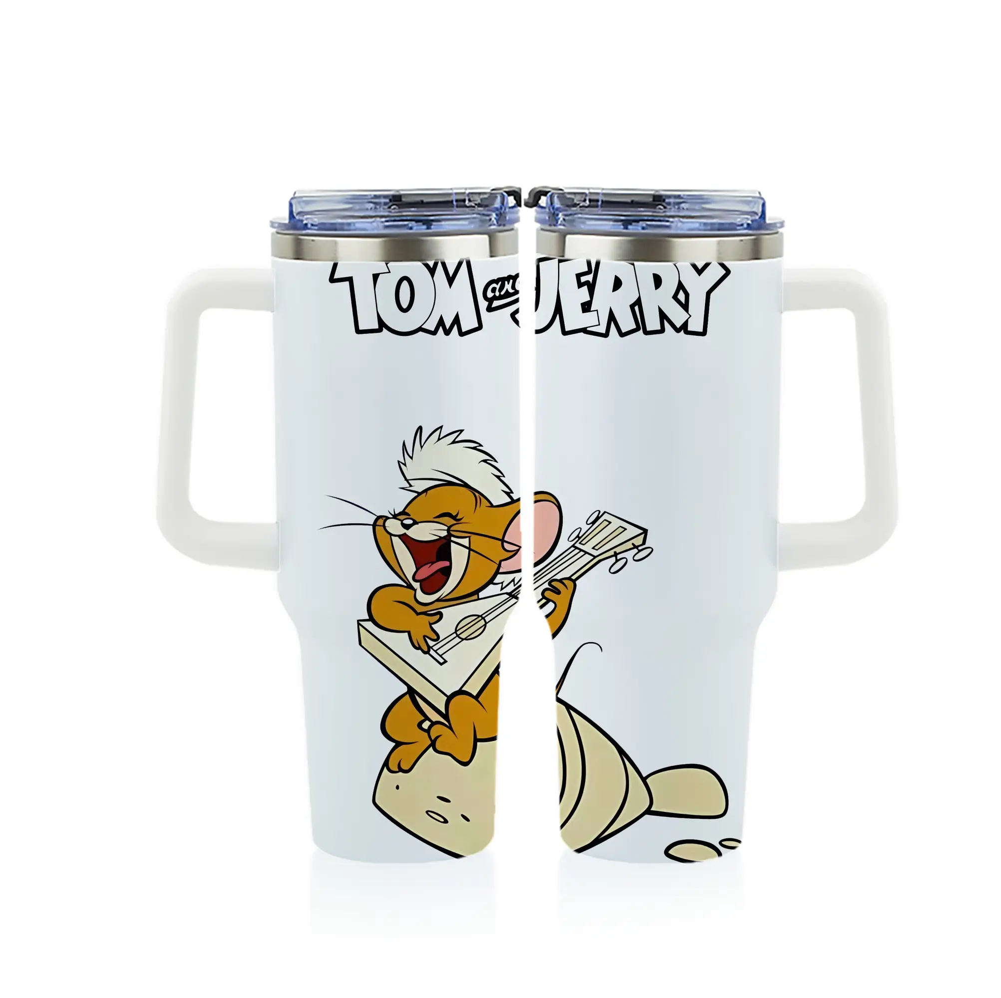 トムとジェリー グッズ ジェリー - 1200mL フルプリント車用タンブラー ・ 304ステンレス 内側 ・ 201ステンレス 外側 ・ 保温 保冷 ・ 通勤 ドライブ アウトドア用