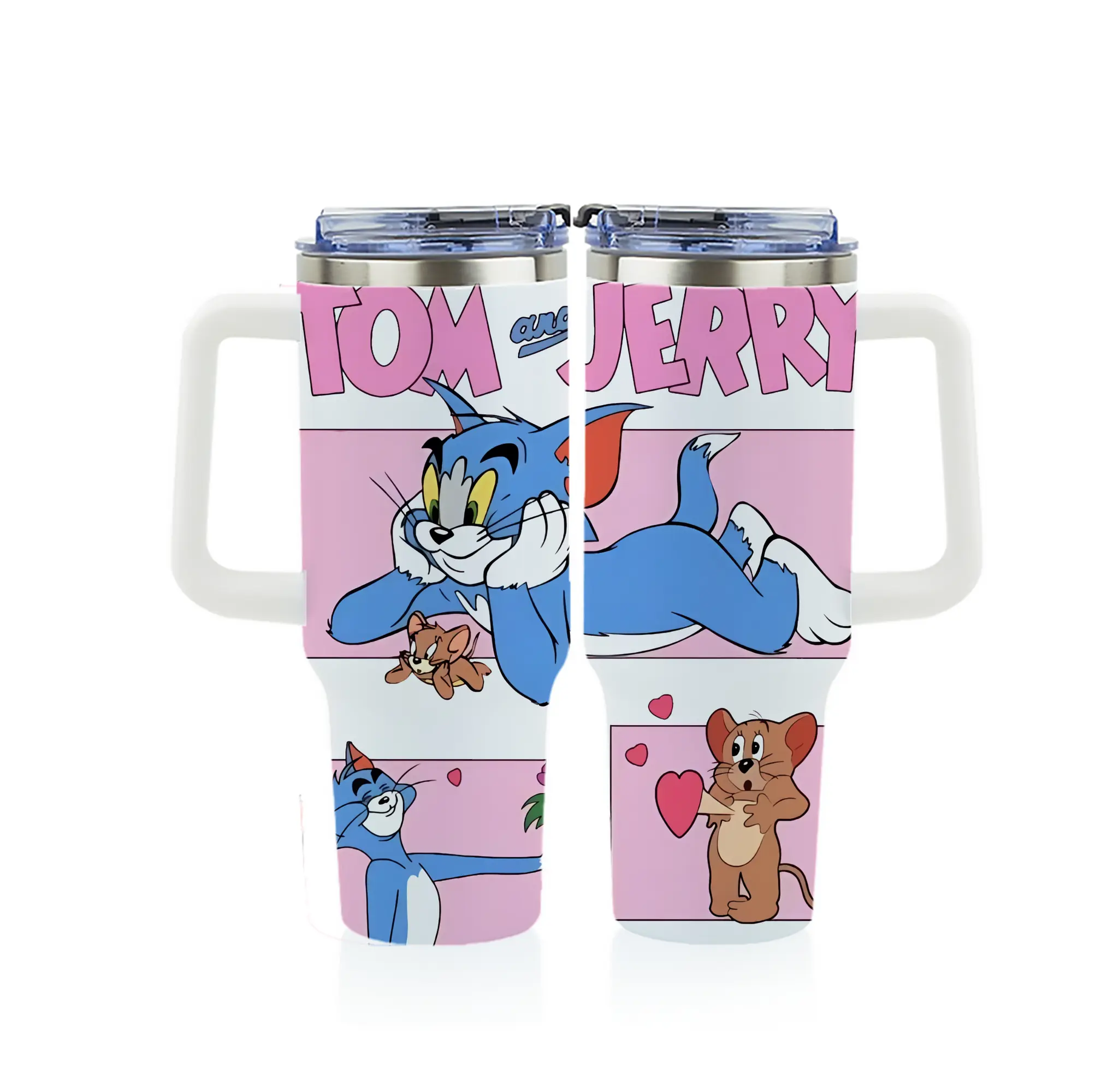 トムとジェリー グッズ ジェリー - 1200mL フルプリント車用タンブラー ・ 304ステンレス 内側 ・ 201ステンレス 外側 ・ 保温 保冷 ・ 通勤 ドライブ アウトドア用