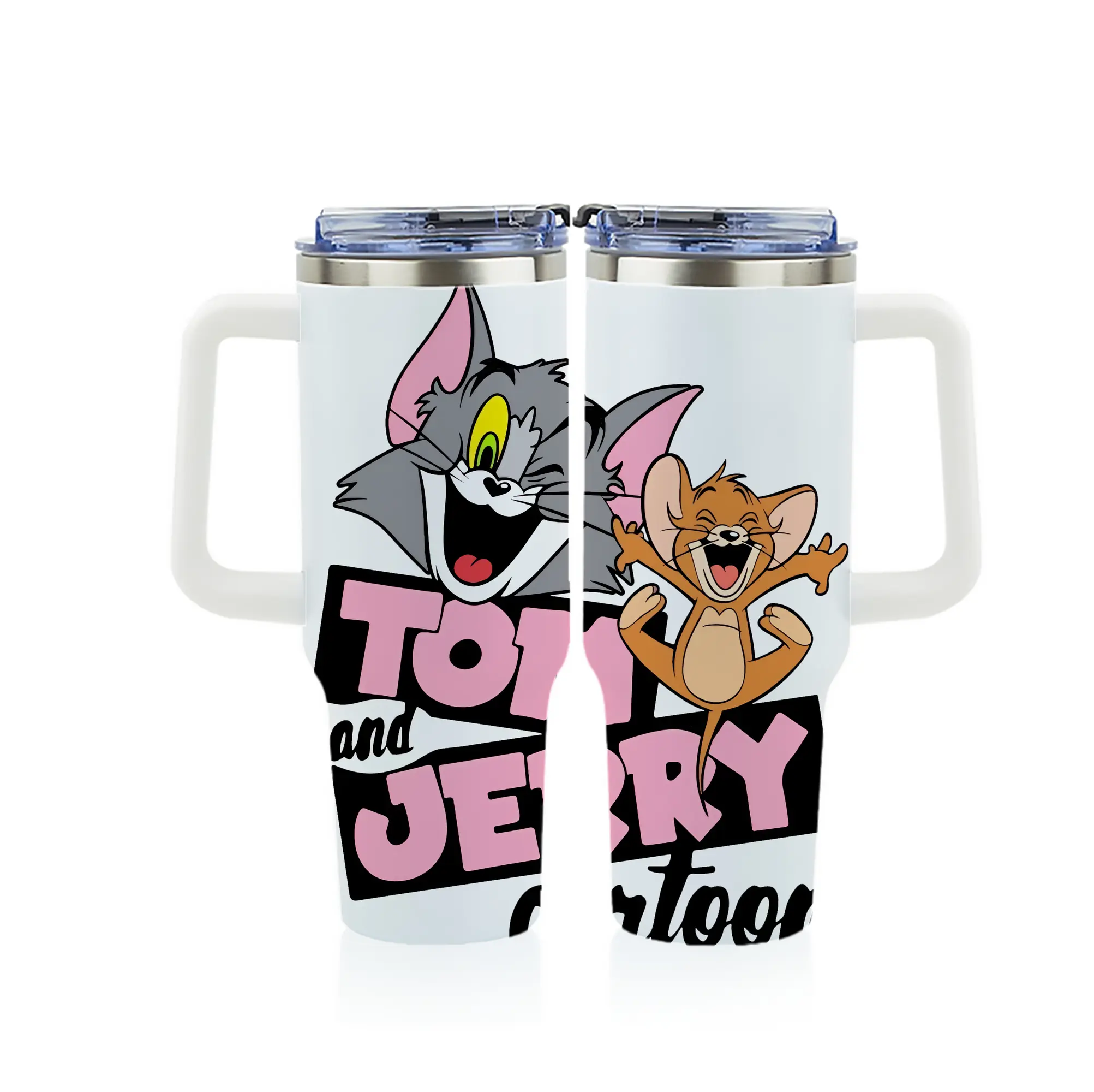 トムとジェリー グッズ ジェリー - 1200mL フルプリント車用タンブラー ・ 304ステンレス 内側 ・ 201ステンレス 外側 ・ 保温 保冷 ・ 通勤 ドライブ アウトドア用