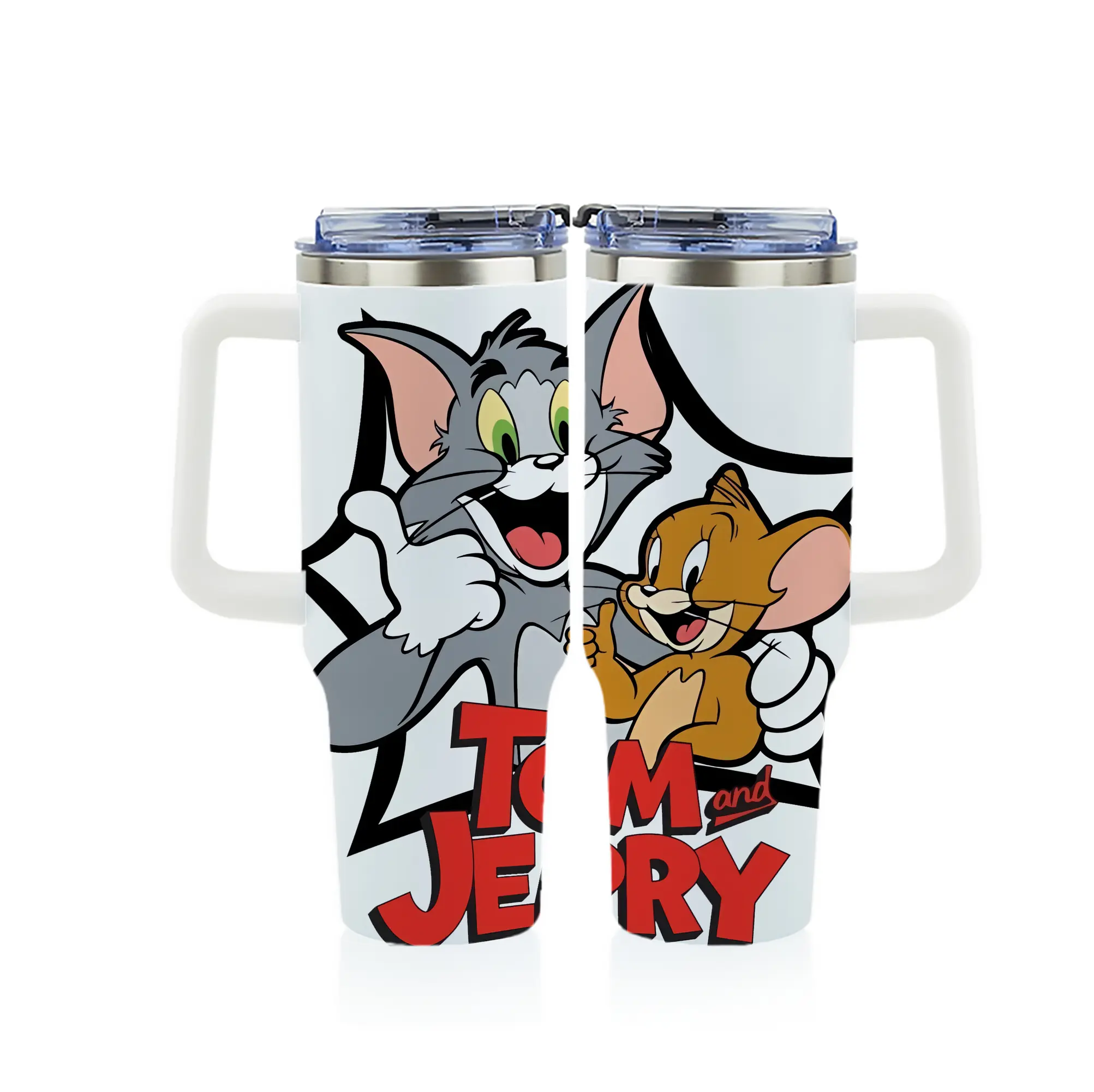 トムとジェリー グッズ ジェリー - 1200mL フルプリント車用タンブラー ・ 304ステンレス 内側 ・ 201ステンレス 外側 ・ 保温 保冷 ・ 通勤 ドライブ アウトドア用