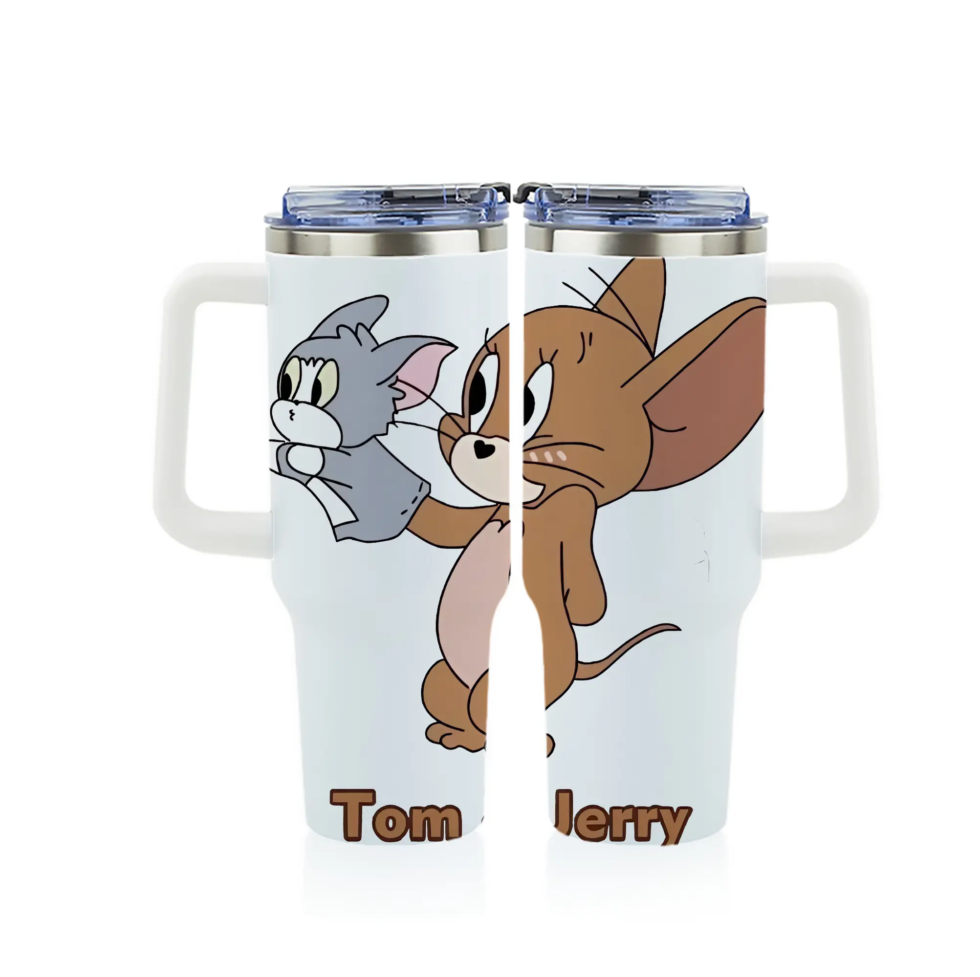 トムとジェリー グッズ ジェリー - 1200mL フルプリント車用タンブラー ・ 304ステンレス 内側 ・ 201ステンレス 外側 ・ 保温 保冷 ・ 通勤 ドライブ アウトドア用